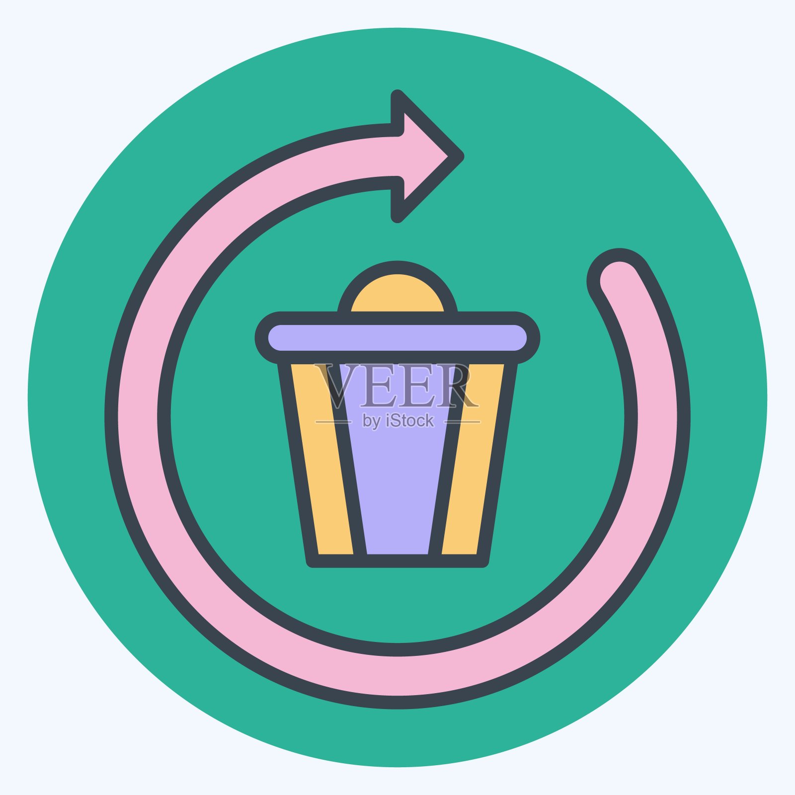 图标删除。与删除符号相关。颜色搭配风格。简单的设计说明插画图片素材