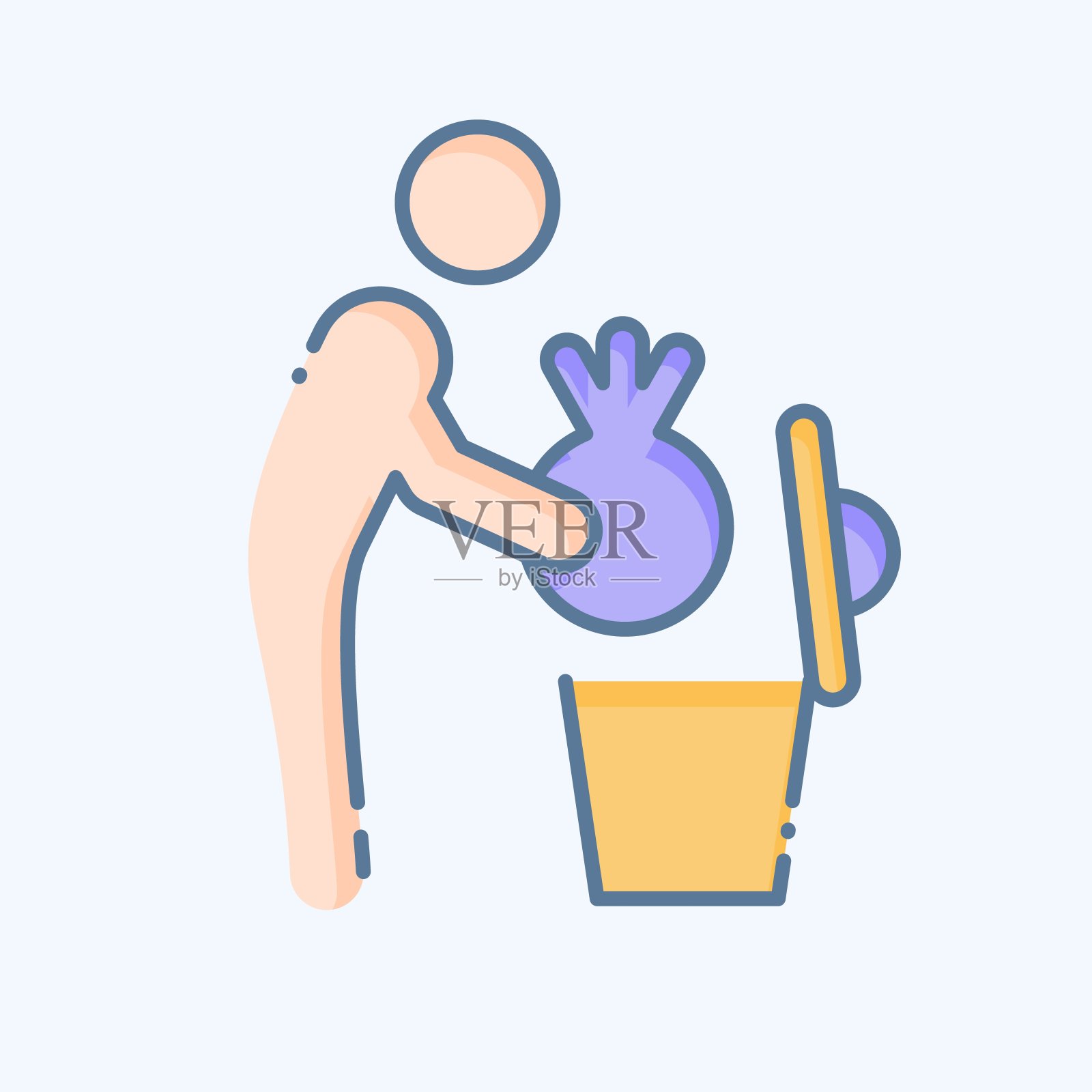 图标的垃圾。与删除符号相关。涂鸦风格。简单的设计说明插画图片素材