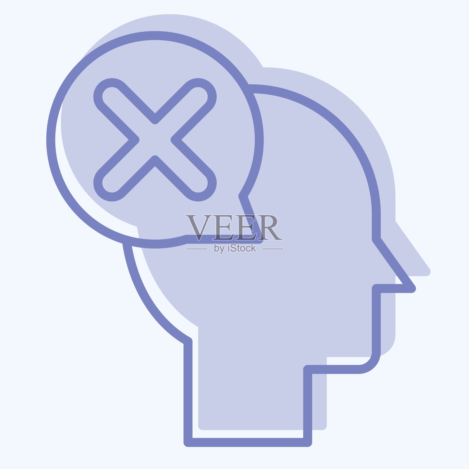 图标拒绝。与删除符号相关。双音风格。简单的设计说明插画图片素材