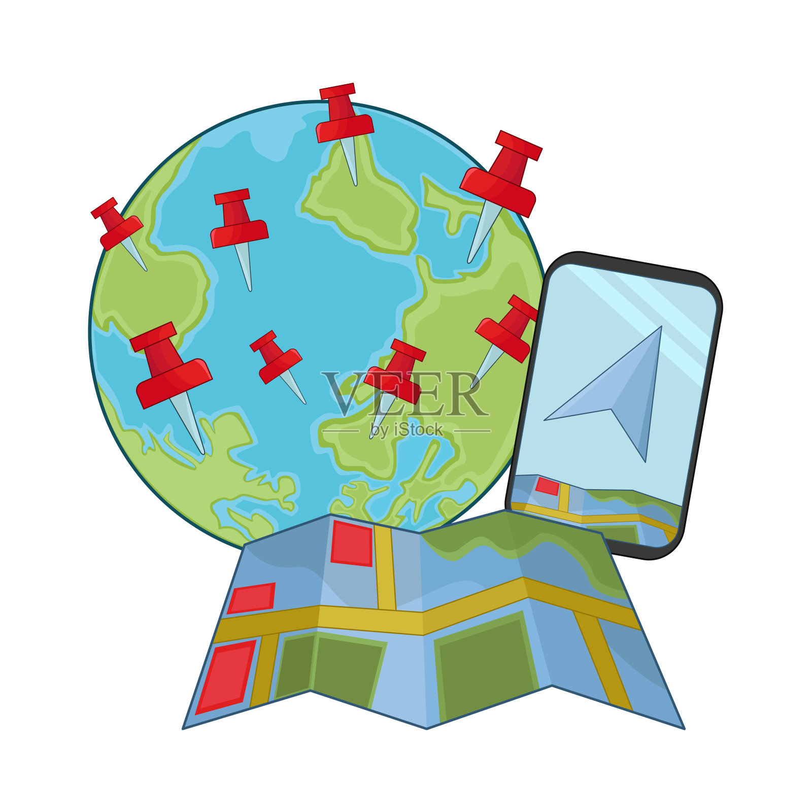 定位销插画图片素材