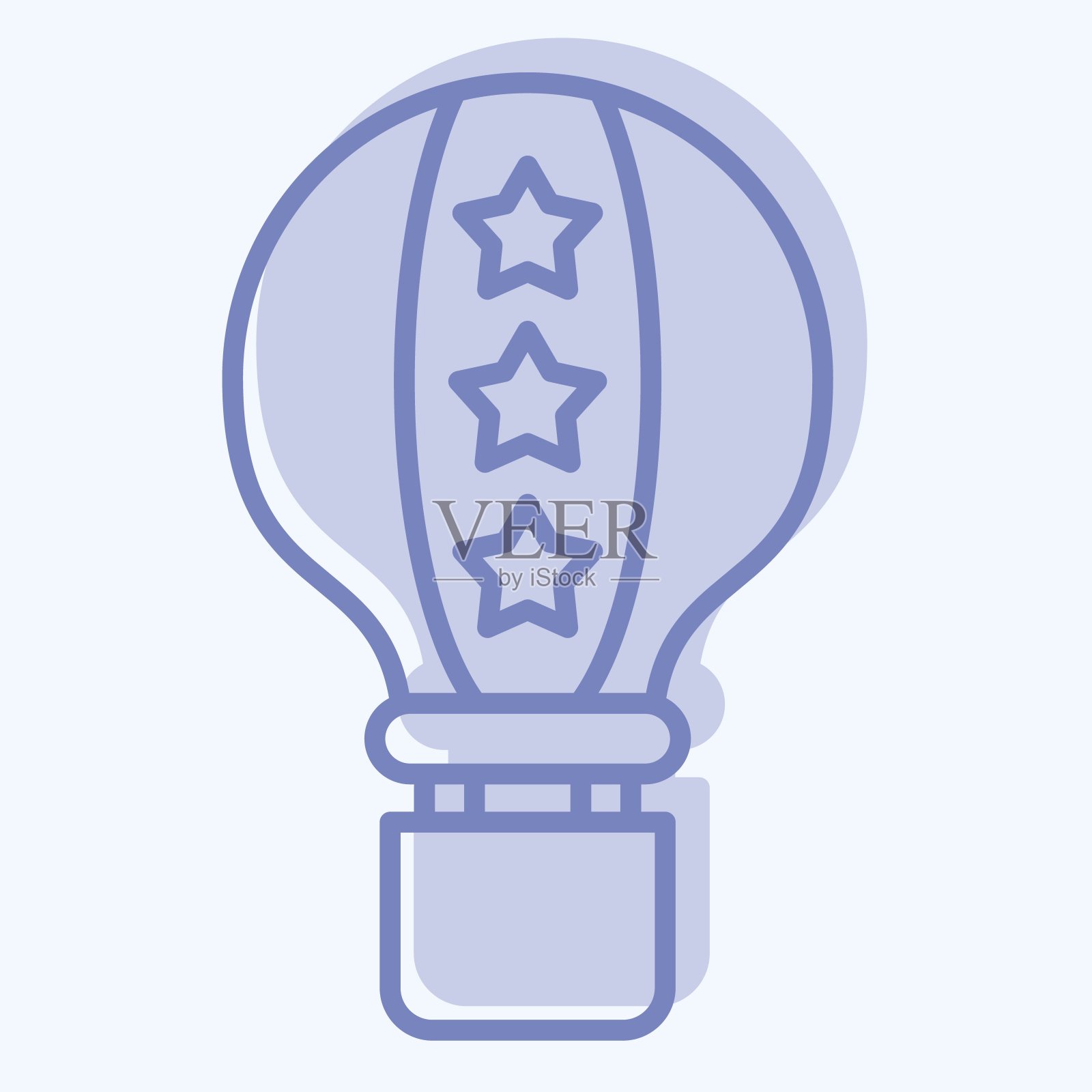 图标美国热气球。与美国有关的象征。双音风格。简单的设计说明插画图片素材