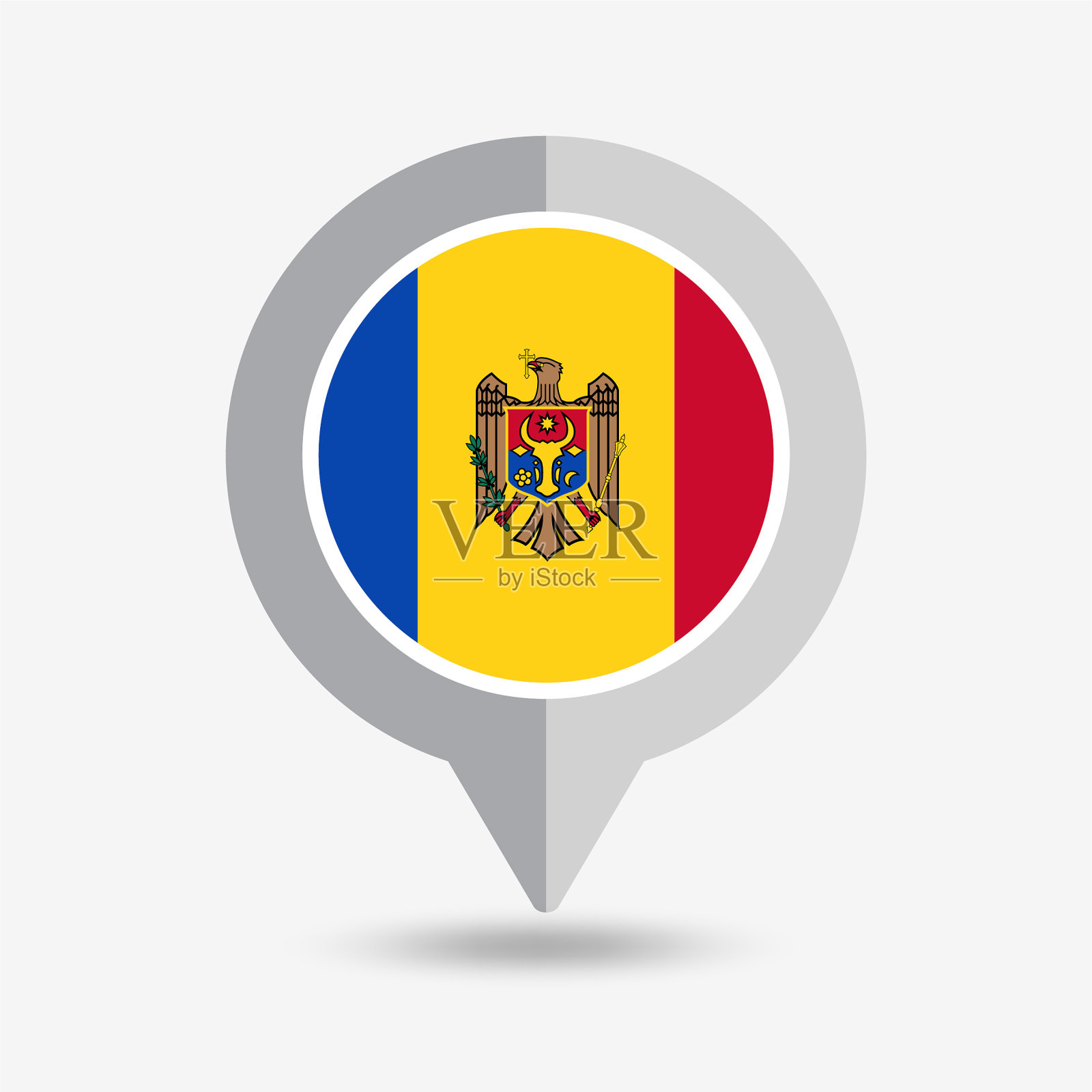 摩尔多瓦位置引脚图标矢量插图插画图片素材