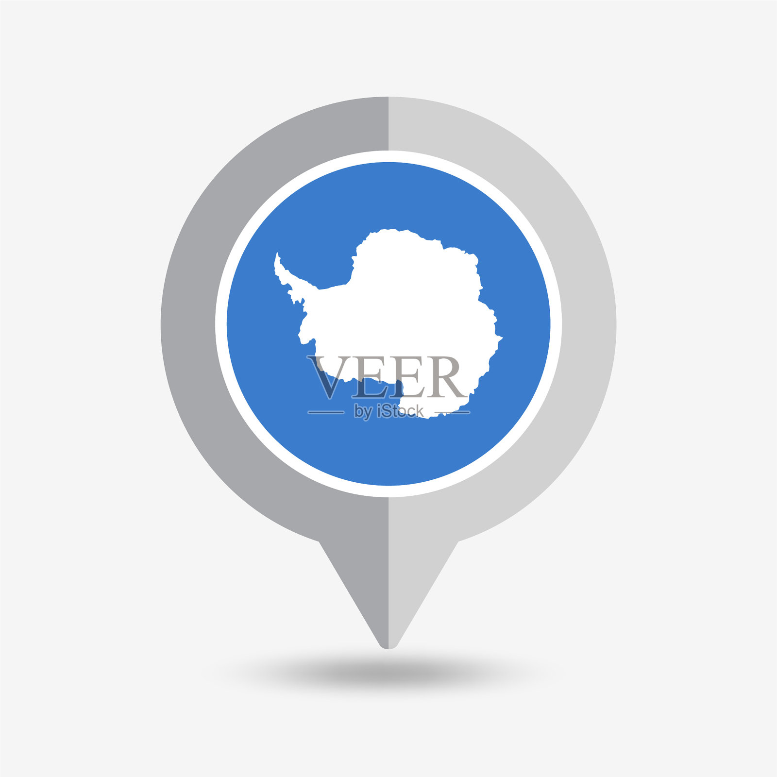 南极洲位置针图标矢量插图插画图片素材