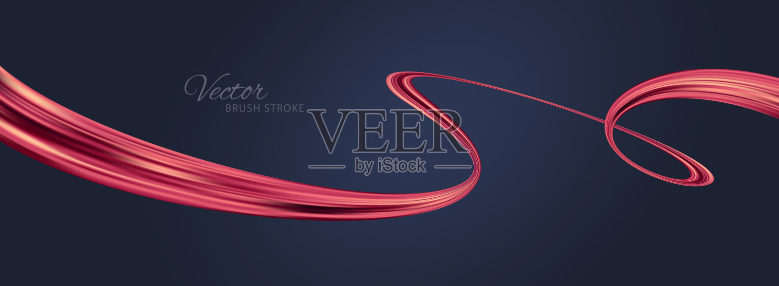 红色流波。红色的画笔笔触。流程设计元素。抽象的红丝带。矢量插图。插画图片素材
