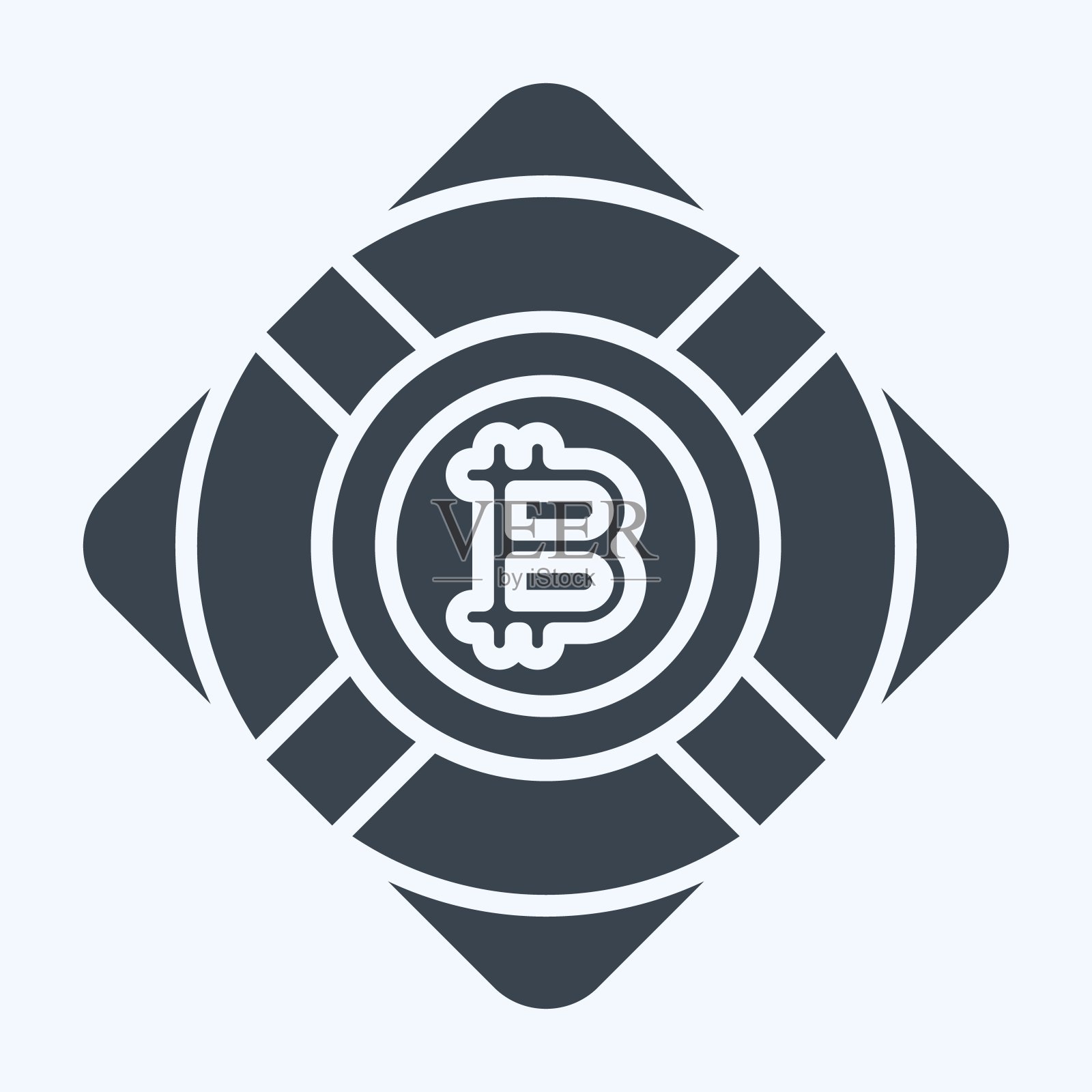 图标比特币安全。与密码有关的符号。字形风格。简单的设计说明插画图片素材