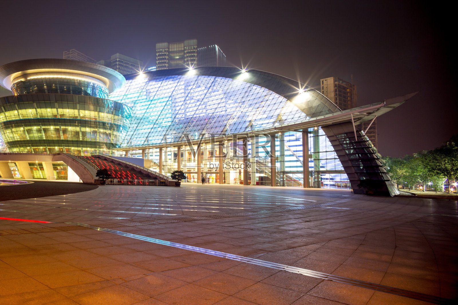 杭州钱江新城都市夜景照片摄影图片