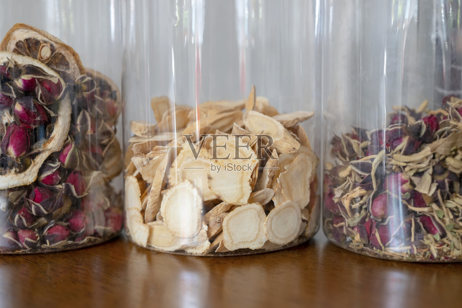 黄芪切片特写照片摄影图片