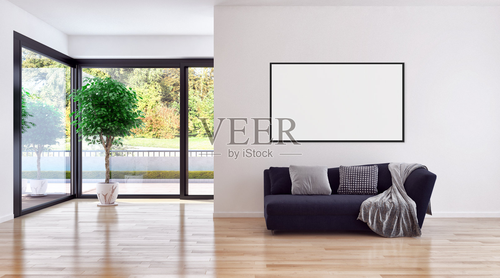 大型豪华现代明亮内饰客厅模型插图3D渲染图像照片摄影图片