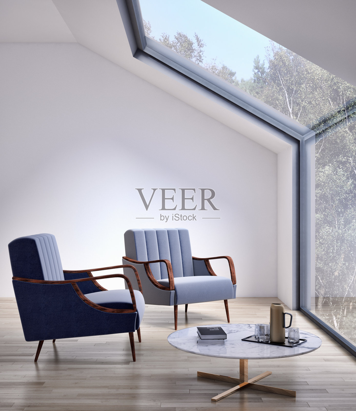 大型豪华现代明亮内饰客厅模型插图3D渲染图像照片摄影图片