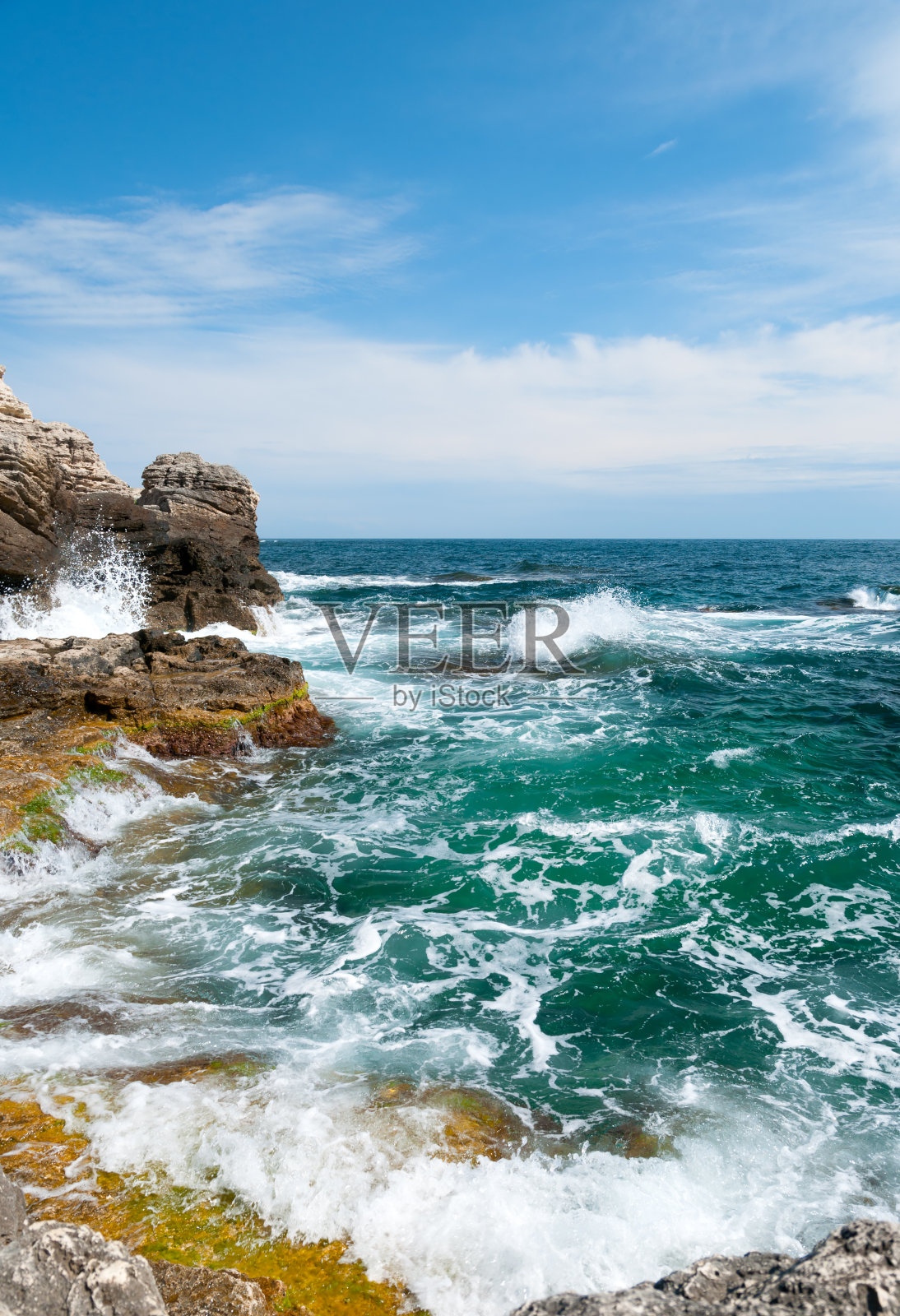 克里米亚。克里米亚的蓝湾。大汉库特角，张桂。照片摄影图片