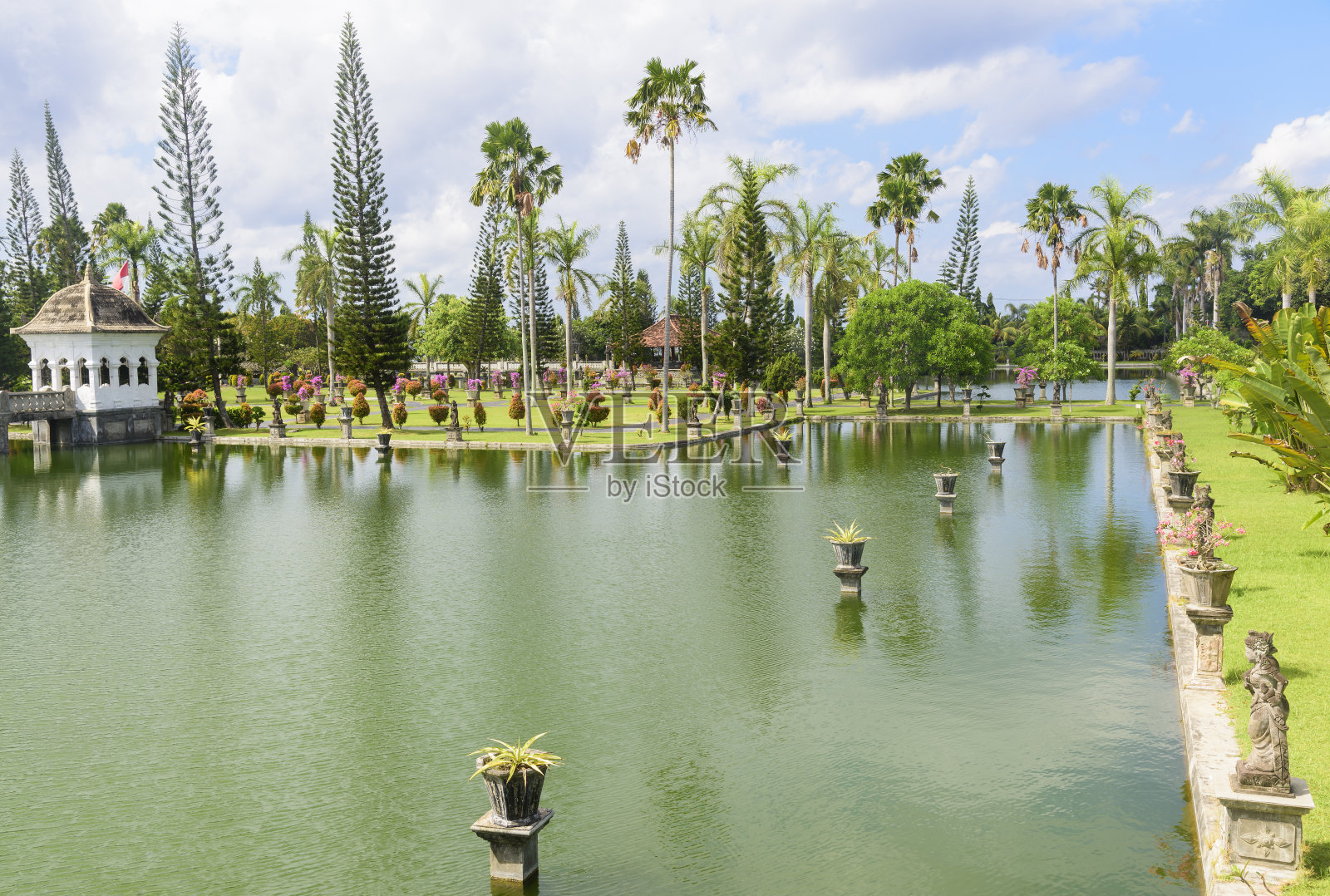 Taman Ujung花园，巴厘岛，印度尼西亚照片摄影图片