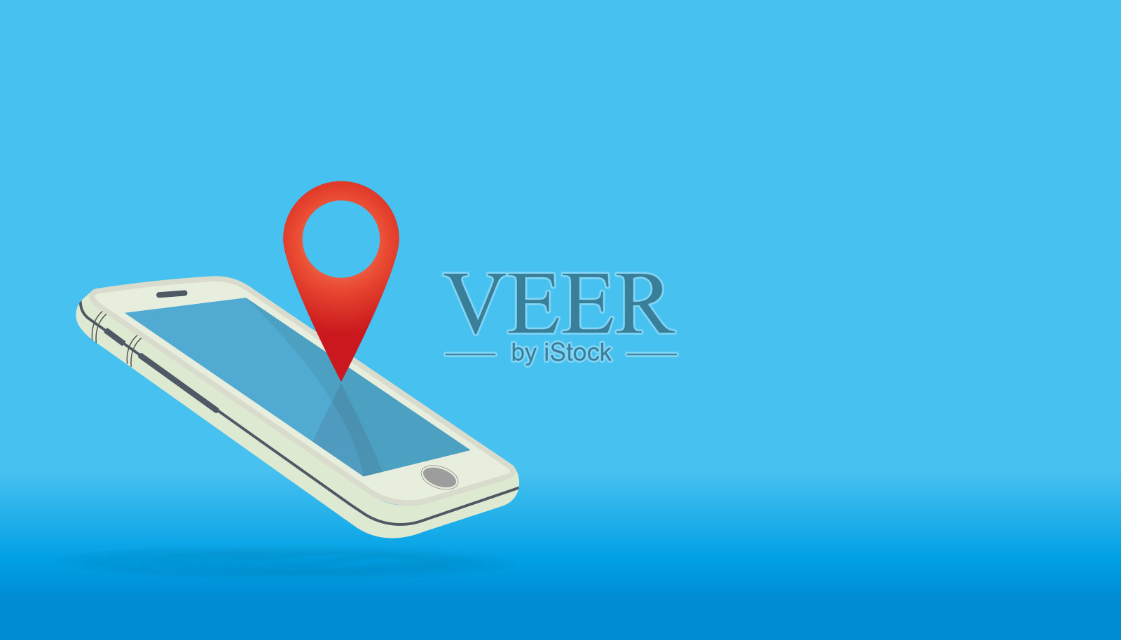 手机，通过移动应用销售、租赁或购买房屋的情况概念，在线销售、购买或租赁的概念。插画图片素材