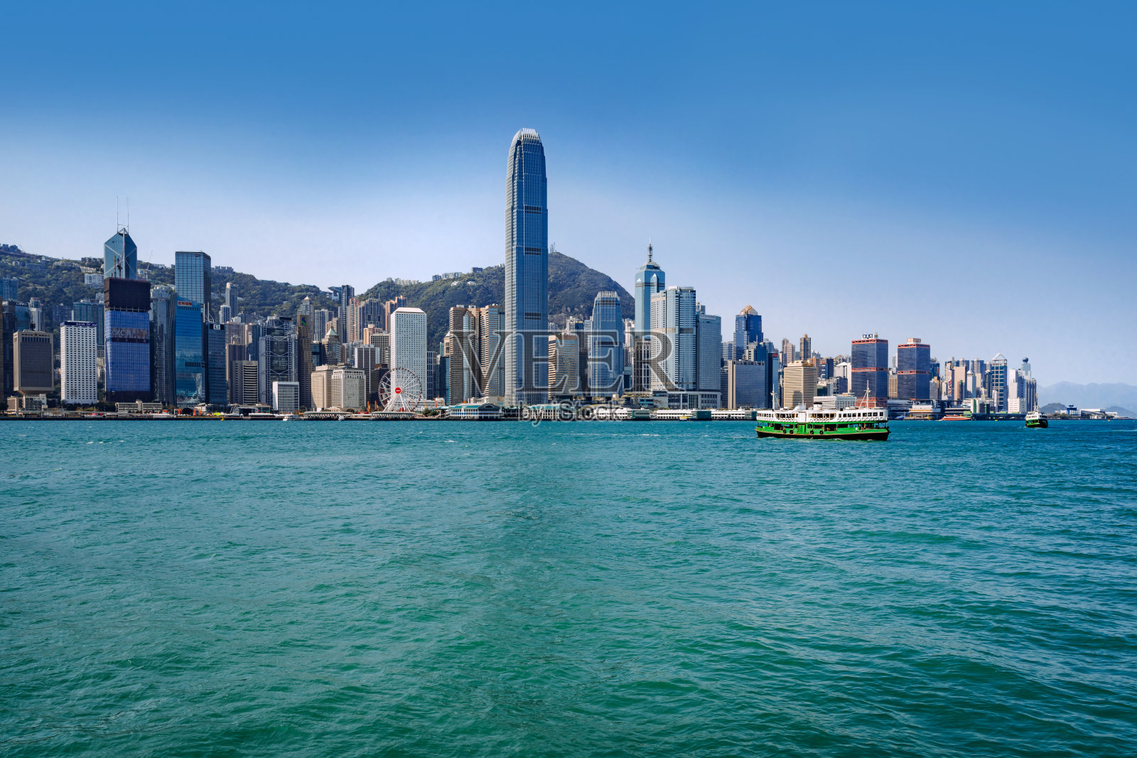 香港天际线和维多利亚港的美景照片摄影图片