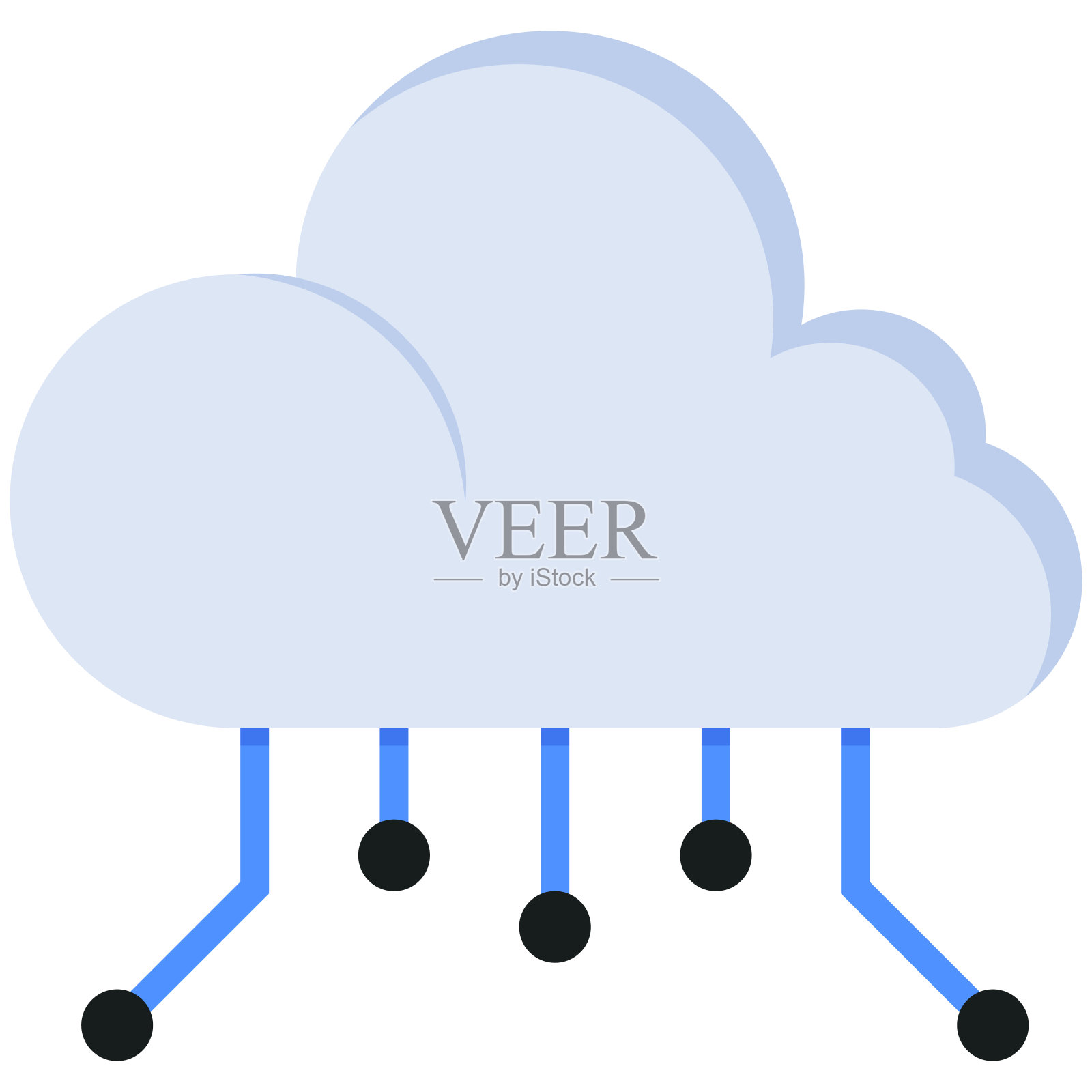 云服务器平面图标插画图片素材