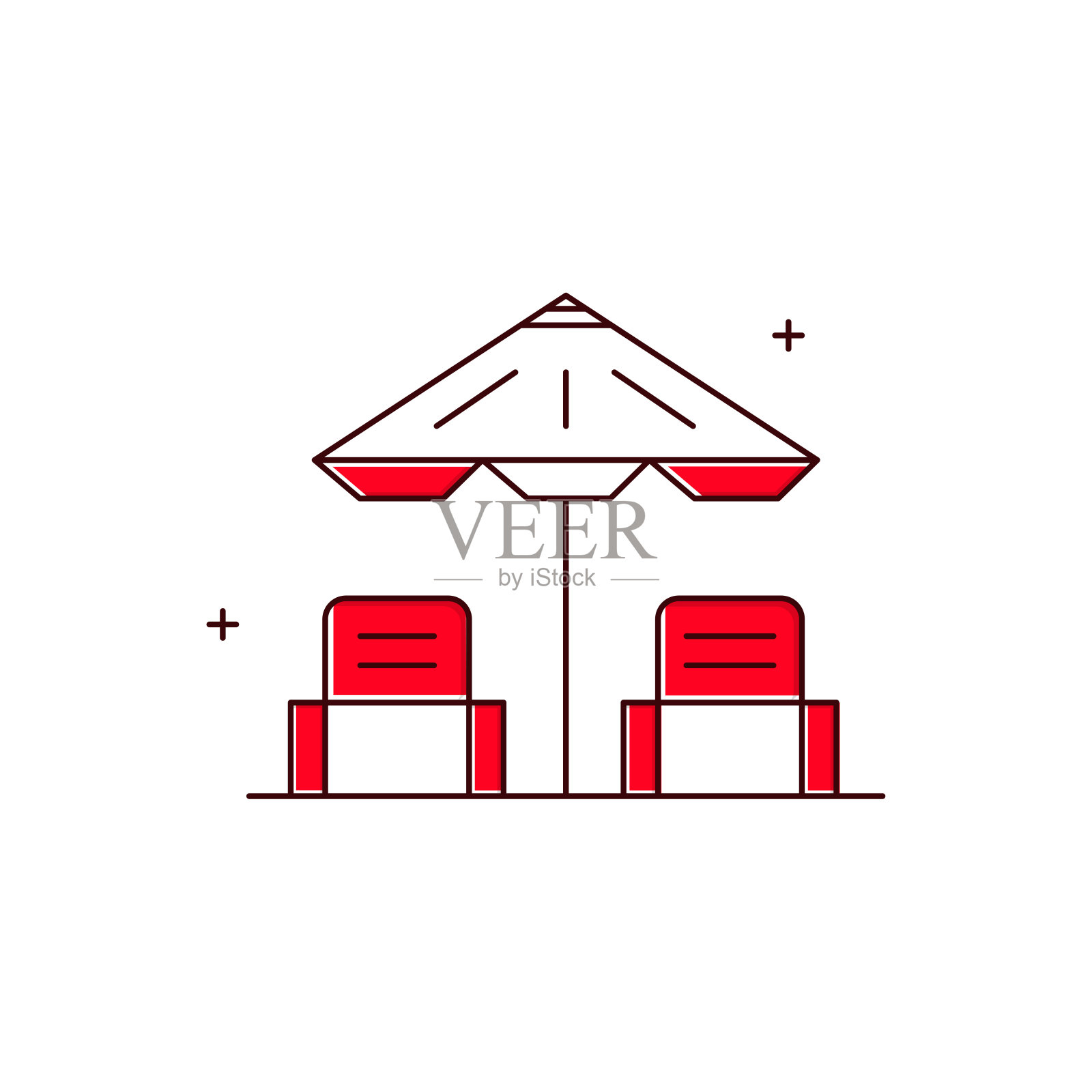 采购产品海滩，海边，海岸，沙滩伞，沙堡，沙滩球，贝壳，日光浴，沙滩椅矢量插图图标设计插画图片素材