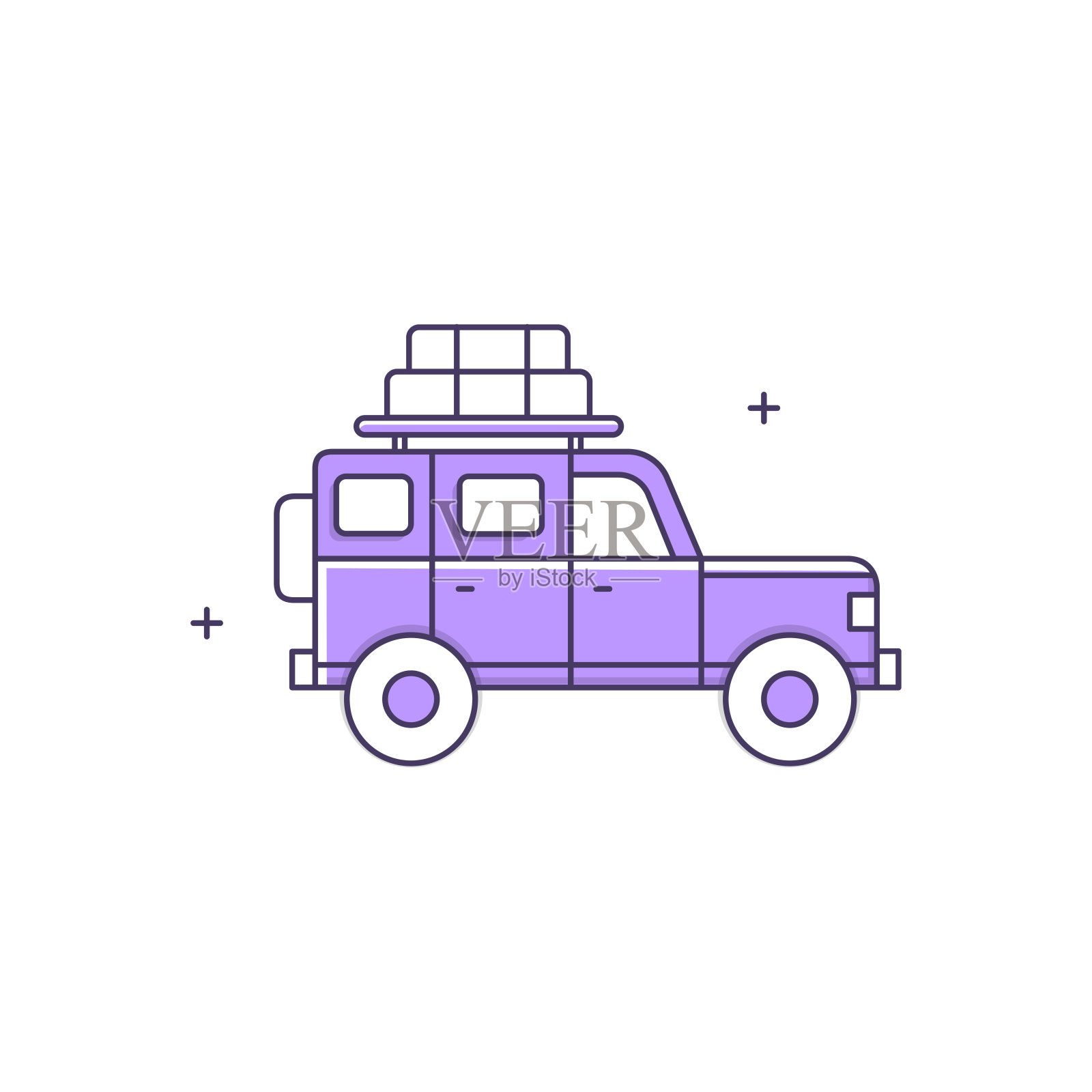 公路冒险，公路旅行必需品，汽车旅行，风景秀丽的路线，度假旅行，旅行矢量插图图标设计插画图片素材