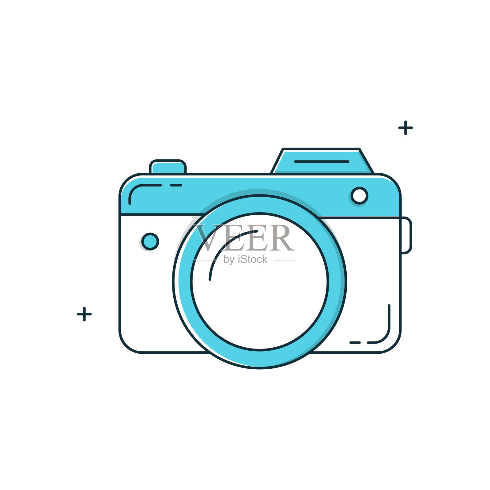 采购产品摄影设备，捕捉时刻，照片拍摄，相机图标，摄影必需品，摄影齿轮矢量图标设计插画图片素材