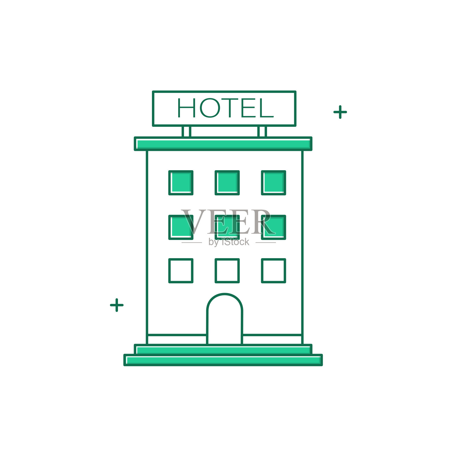 好客和酒店，住宿，酒店住宿，酒店预订，酒店房间，住宿，酒店服务矢量插图图标设计插画图片素材