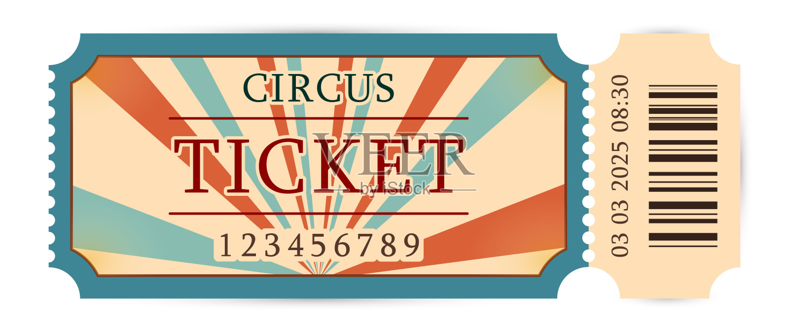 复古风格的票务马戏团插画图片素材