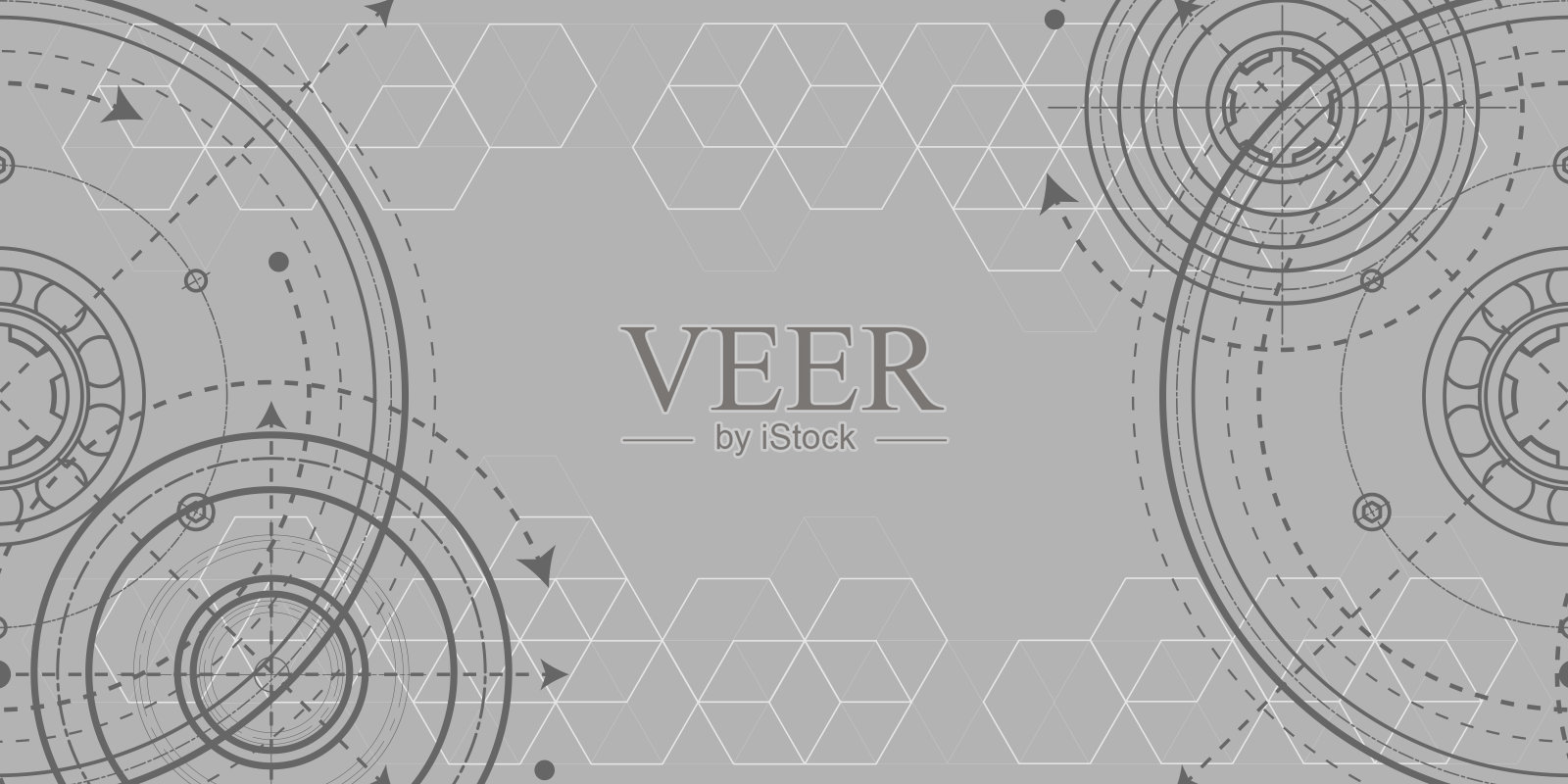 有齿轮技术背景。齿轮技术图纸。工程概念。插画图片素材