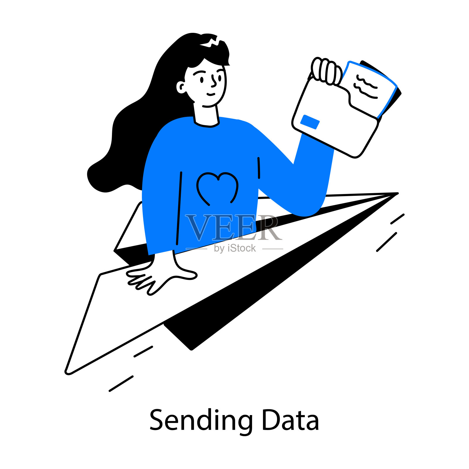 发送数据插画图片素材