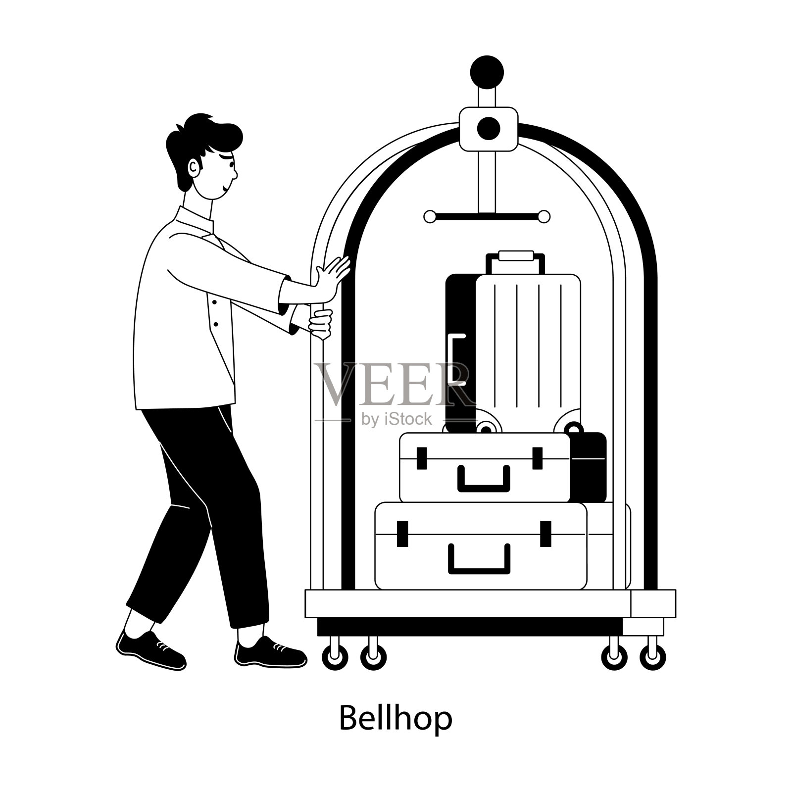 旅馆服务员插画图片素材