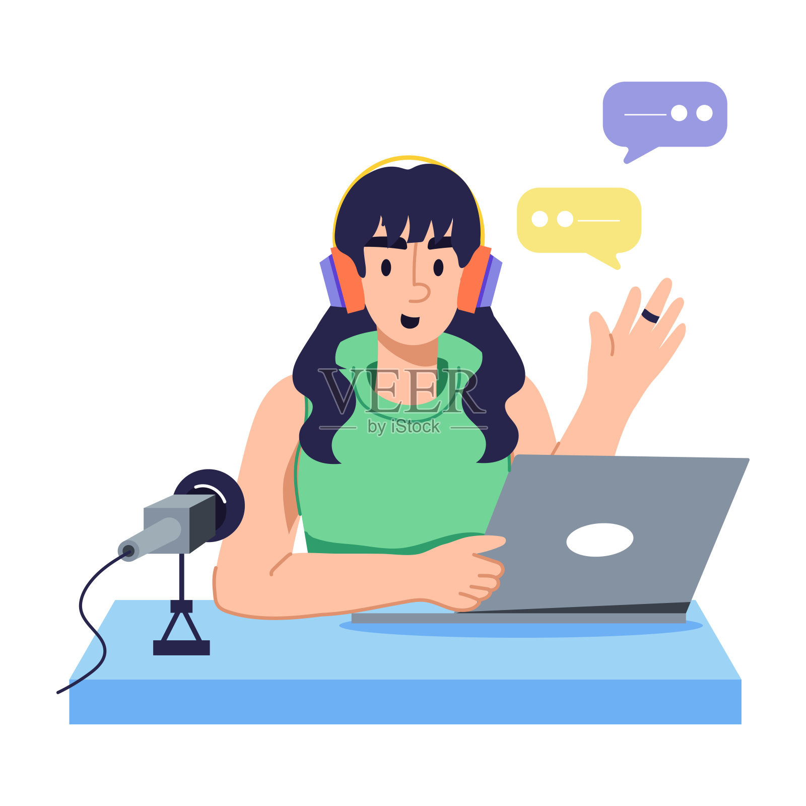 音频对话插画图片素材