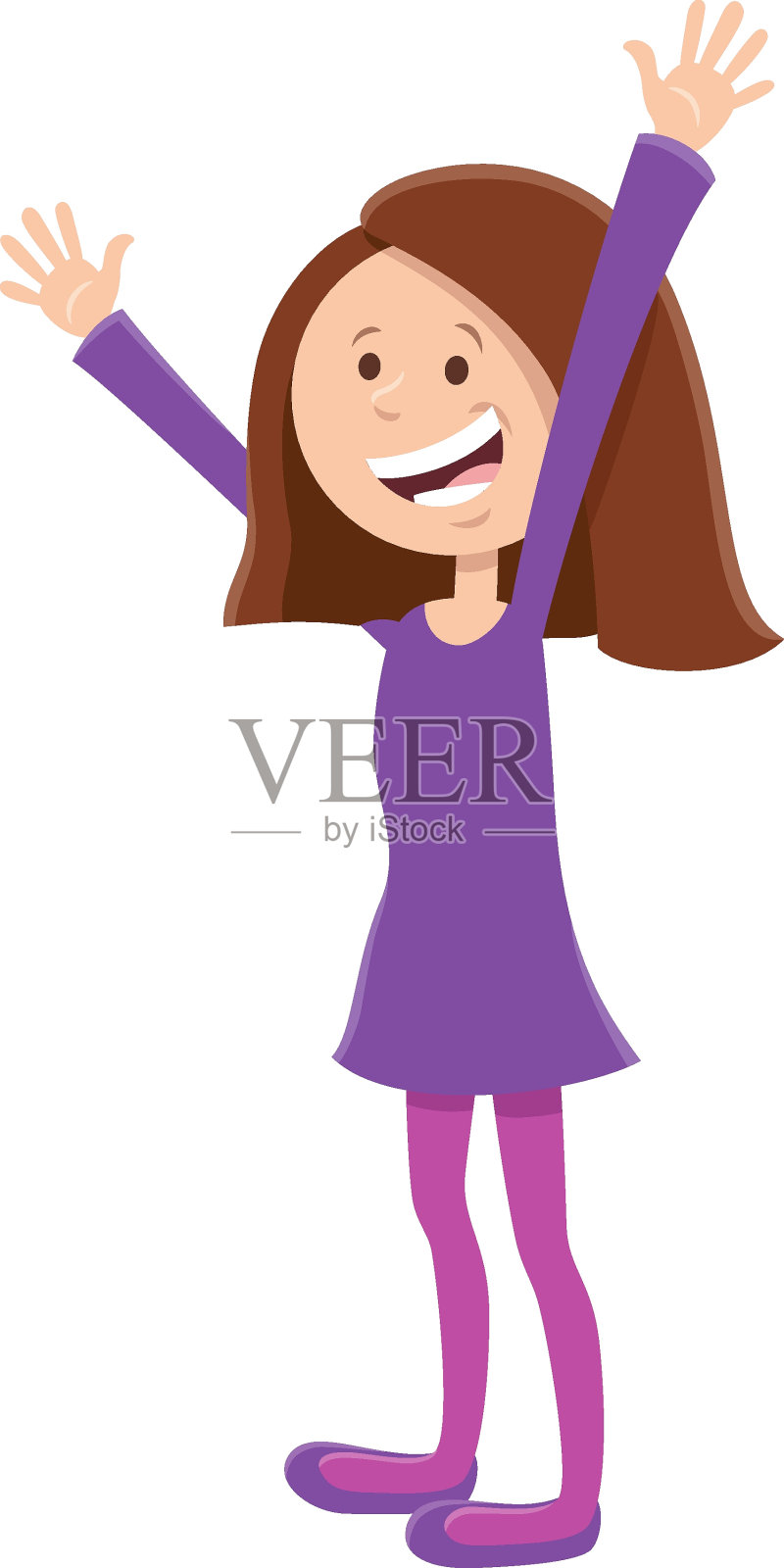 快乐女孩漫画人物卡通插画插画图片素材