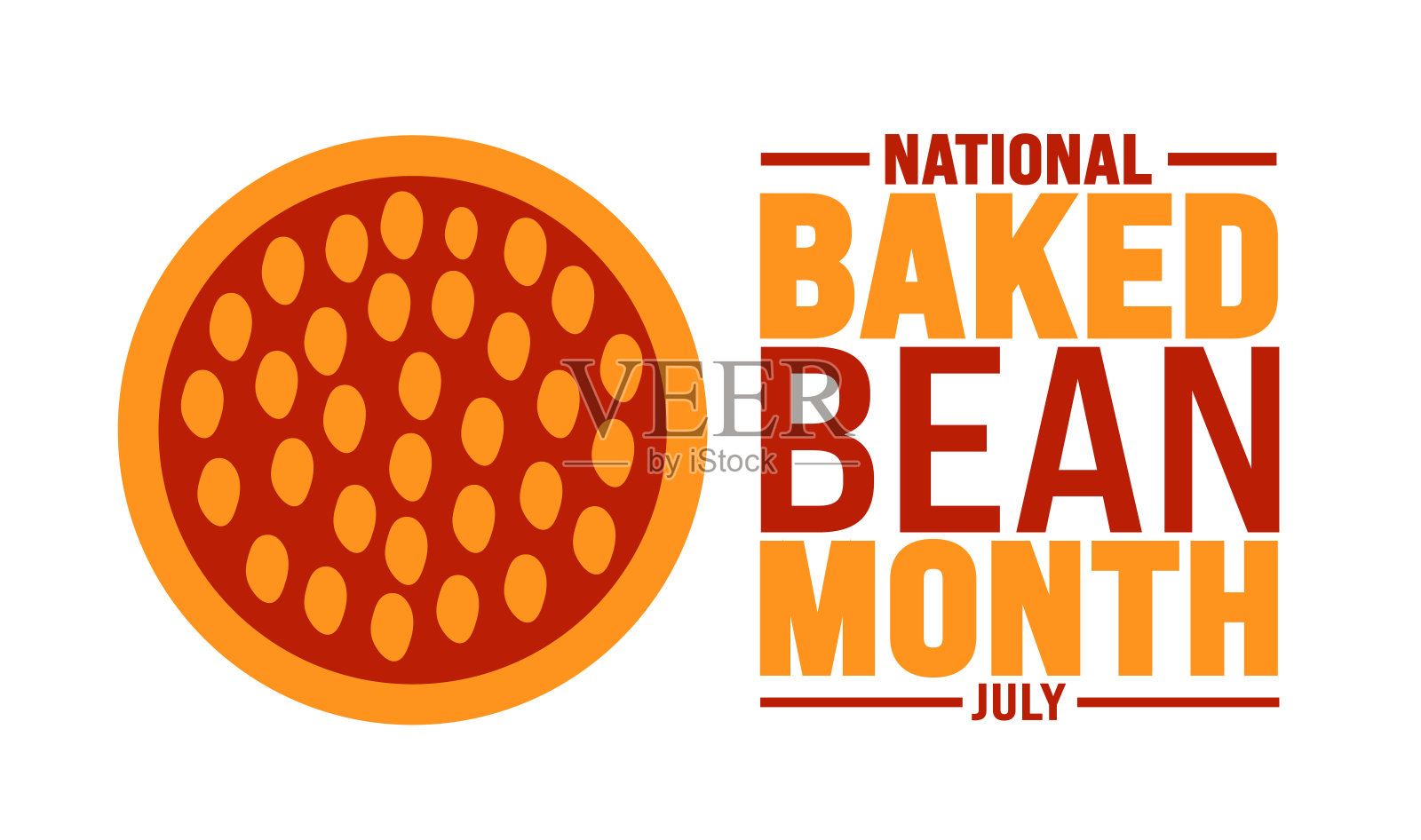 七月是全国烤豆月背景模板。节日的概念。用于背景，横幅，标语牌，卡片和海报设计模板，文字铭文和标准颜色。向量插画图片素材