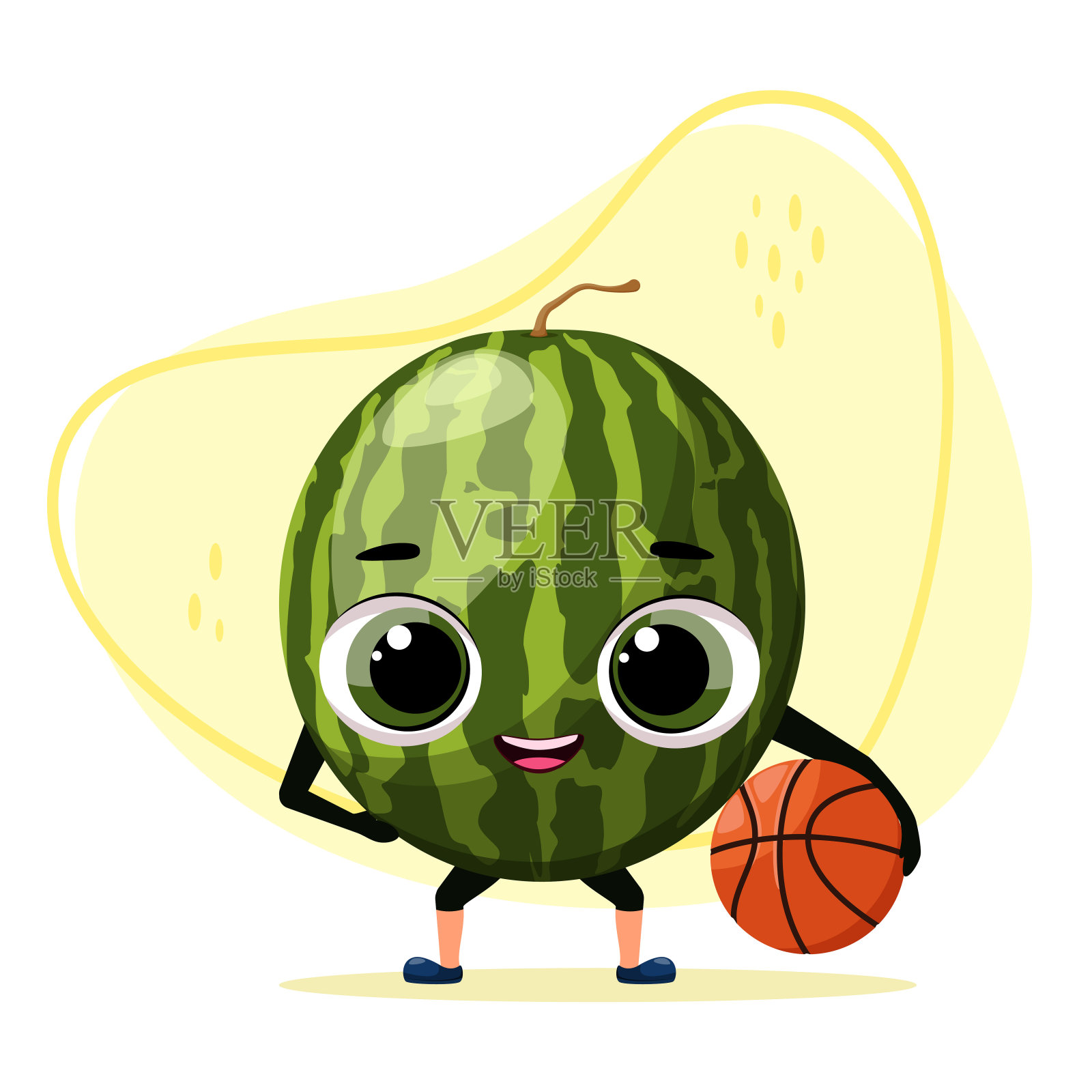 有趣的西瓜插画图片素材
