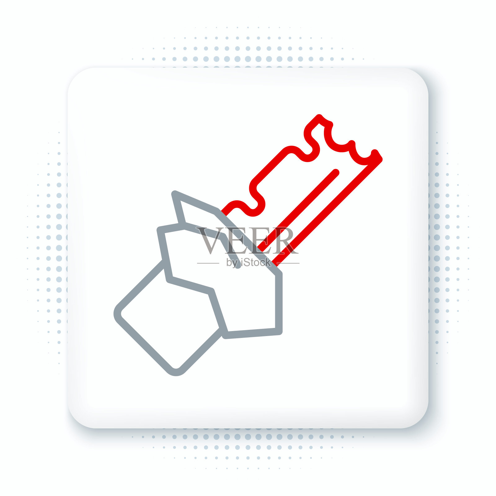 线咬巧克力条图标孤立的白色背景。色彩缤纷的轮廓概念。向量插画图片素材