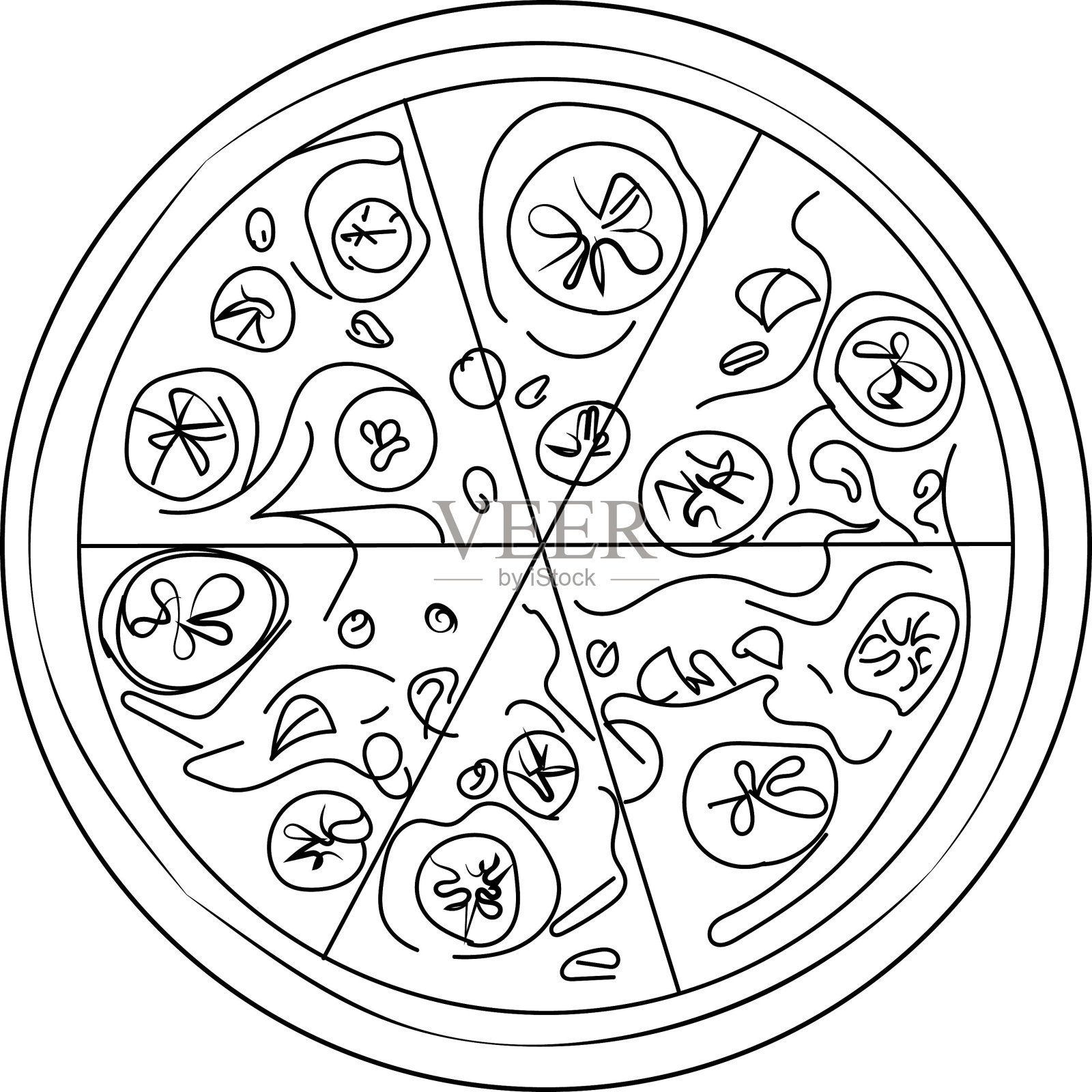 比萨矢量插图。插画图片素材