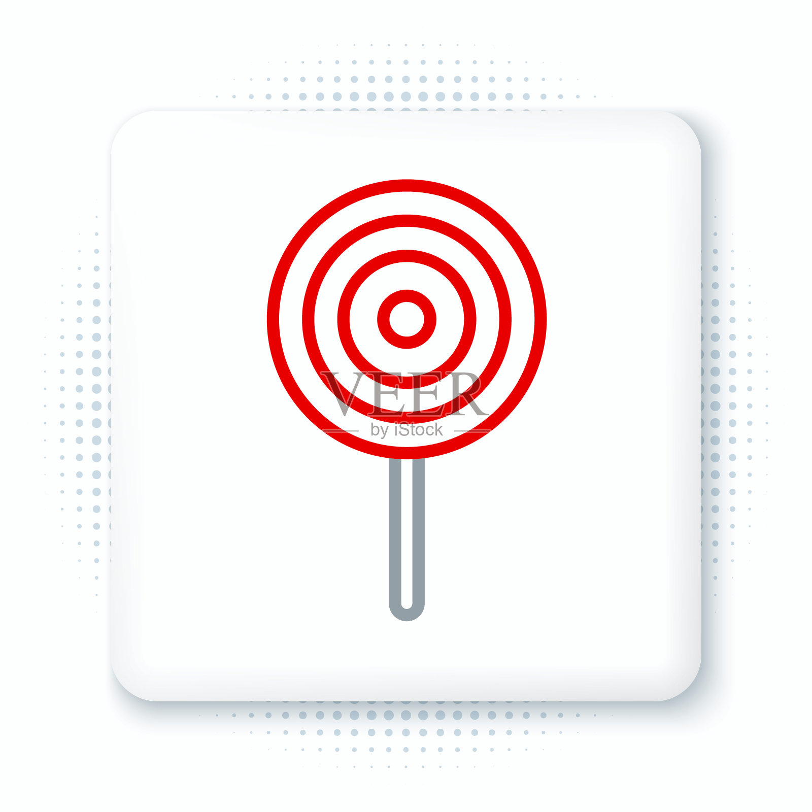 线棒棒糖图标孤立的白色背景。糖果的迹象。美食，美味的象征。色彩缤纷的轮廓概念。向量插画图片素材