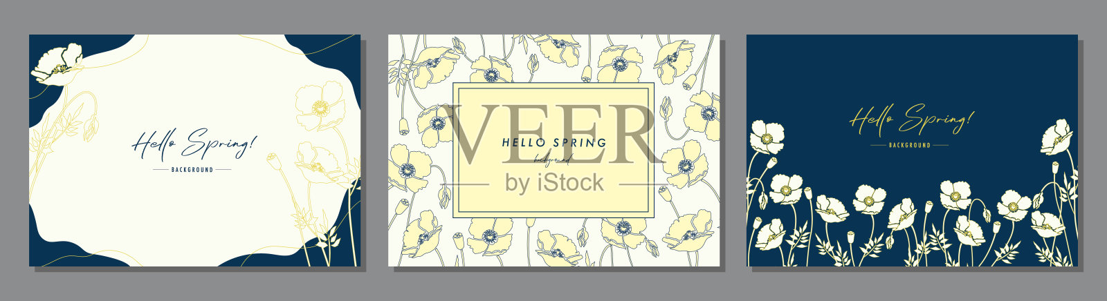 罂粟花插画套装插画图片素材