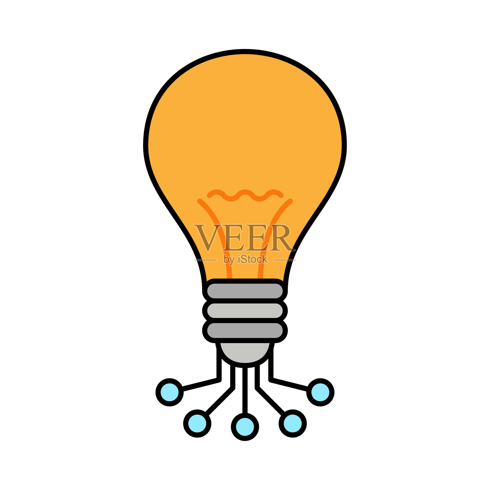 人工智能图标灯、创意、创业……插画图片素材