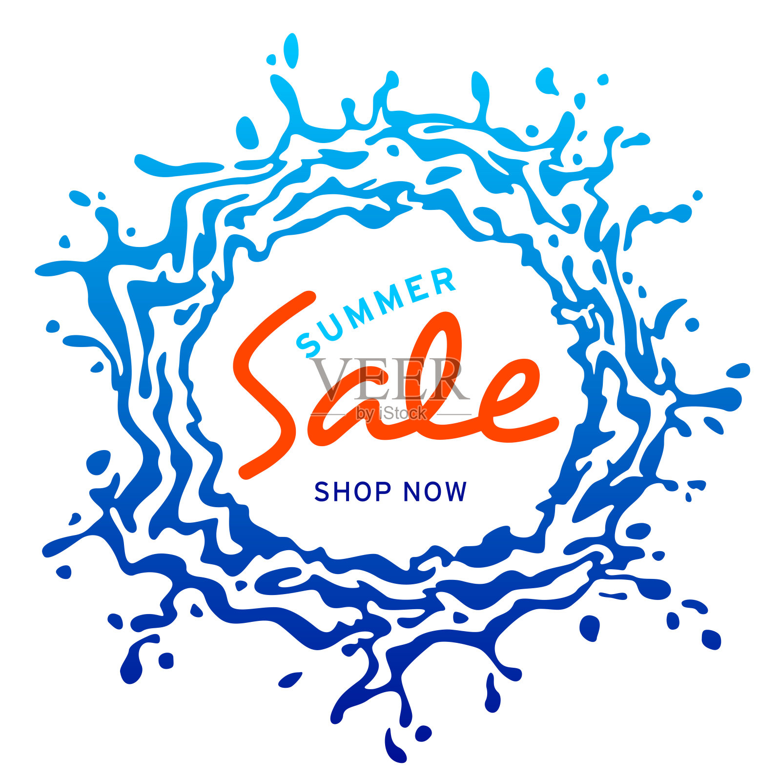 夏季销售背景文字插画图片素材