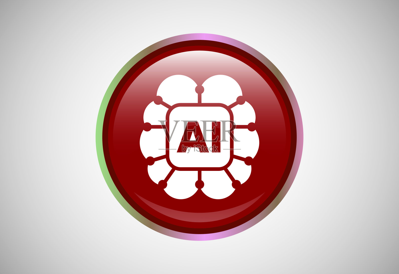 用于移动和Web的人工智能图标按钮插画图片素材