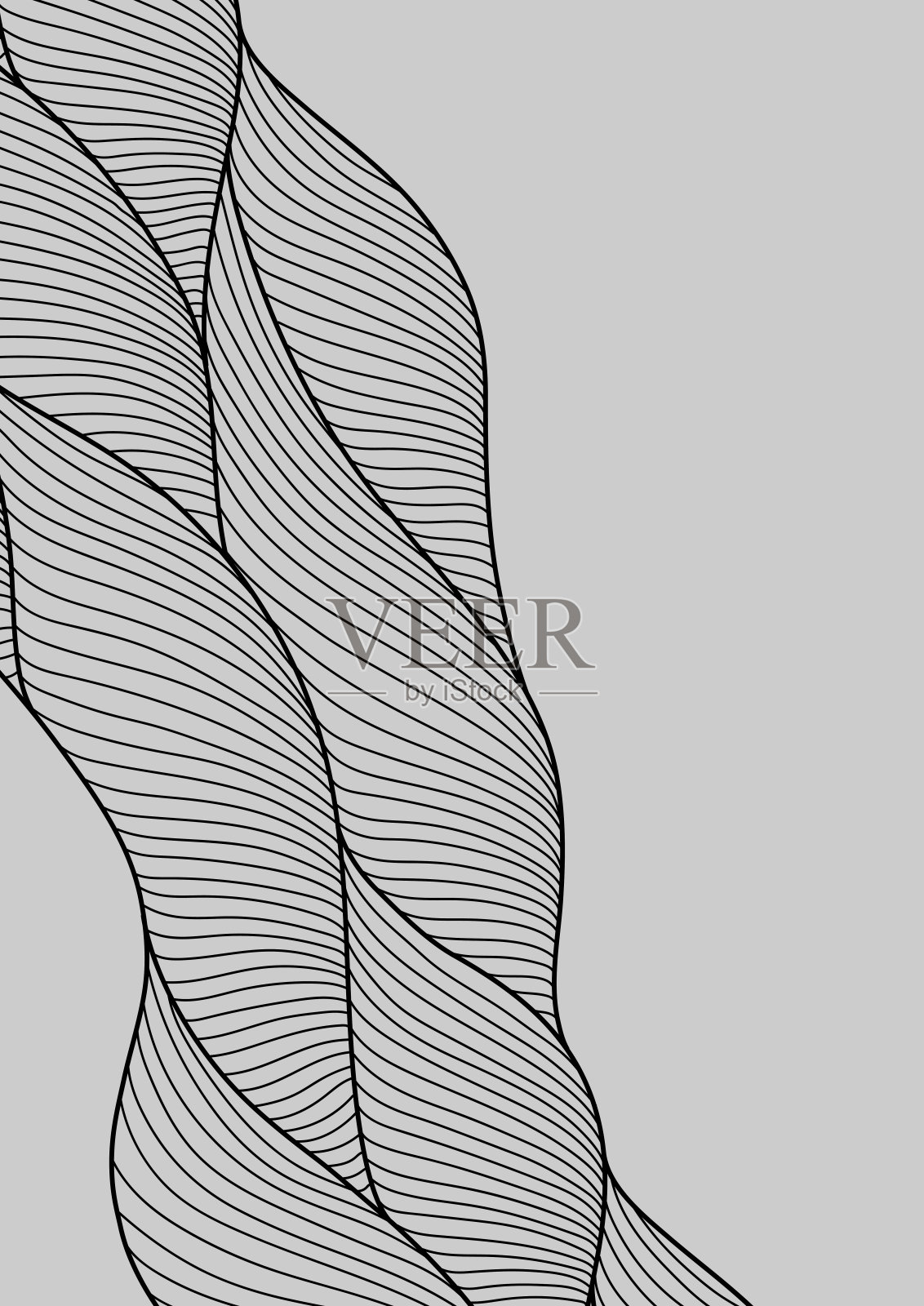 海浪卡片设计：海洋、河流或水纹背景插画图片素材