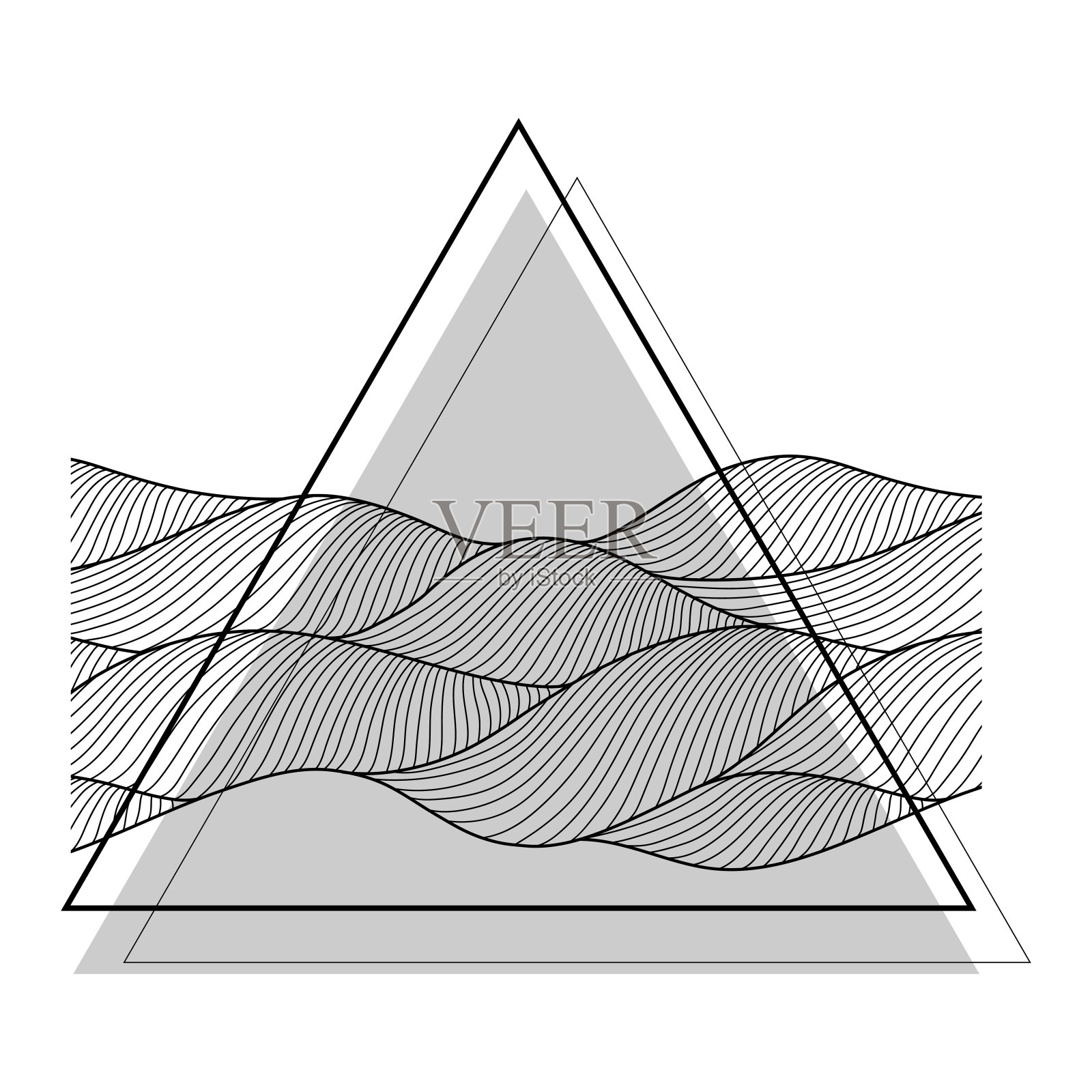 海浪卡片设计：海洋、河流或水纹背景插画图片素材