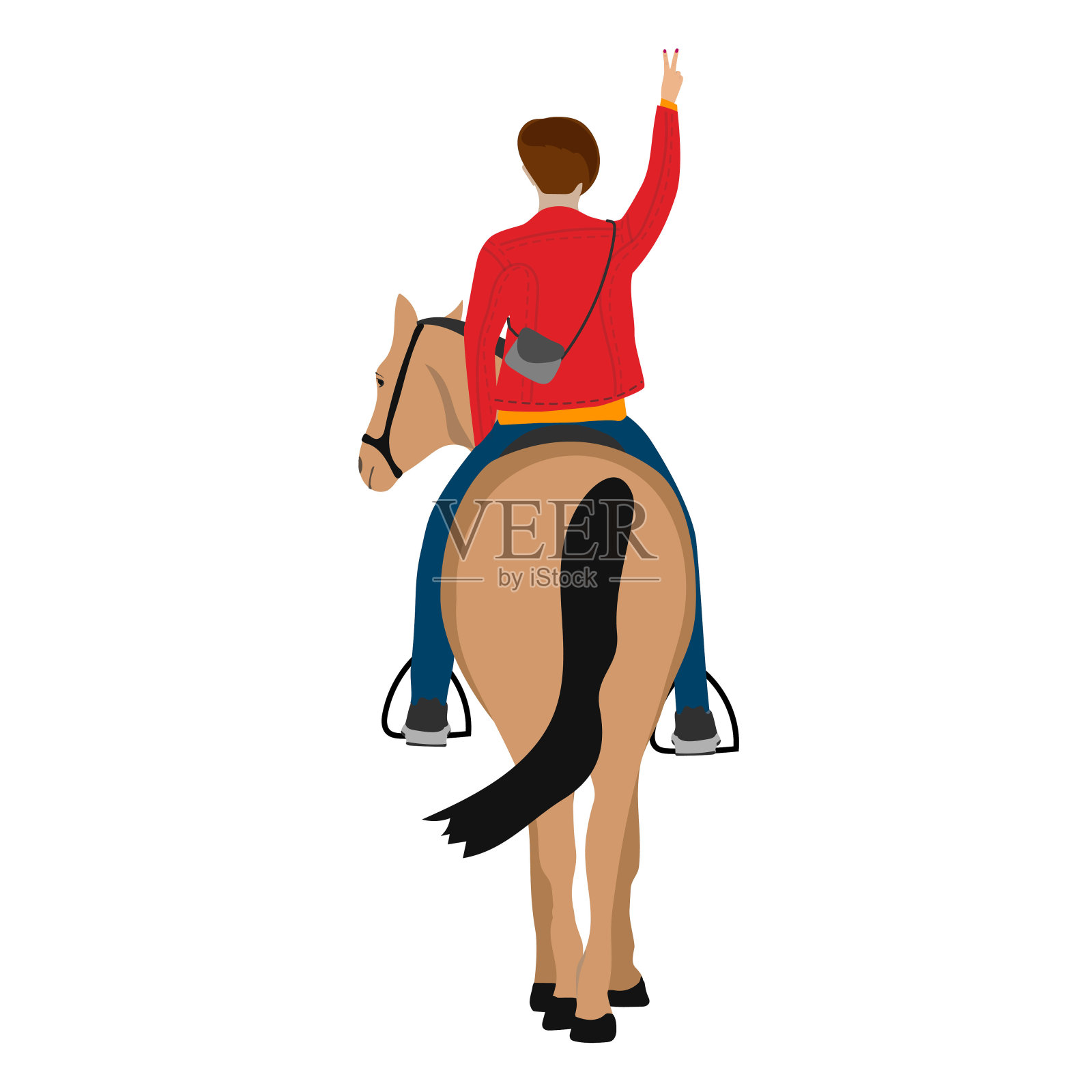 骑马矢量插画图片素材
