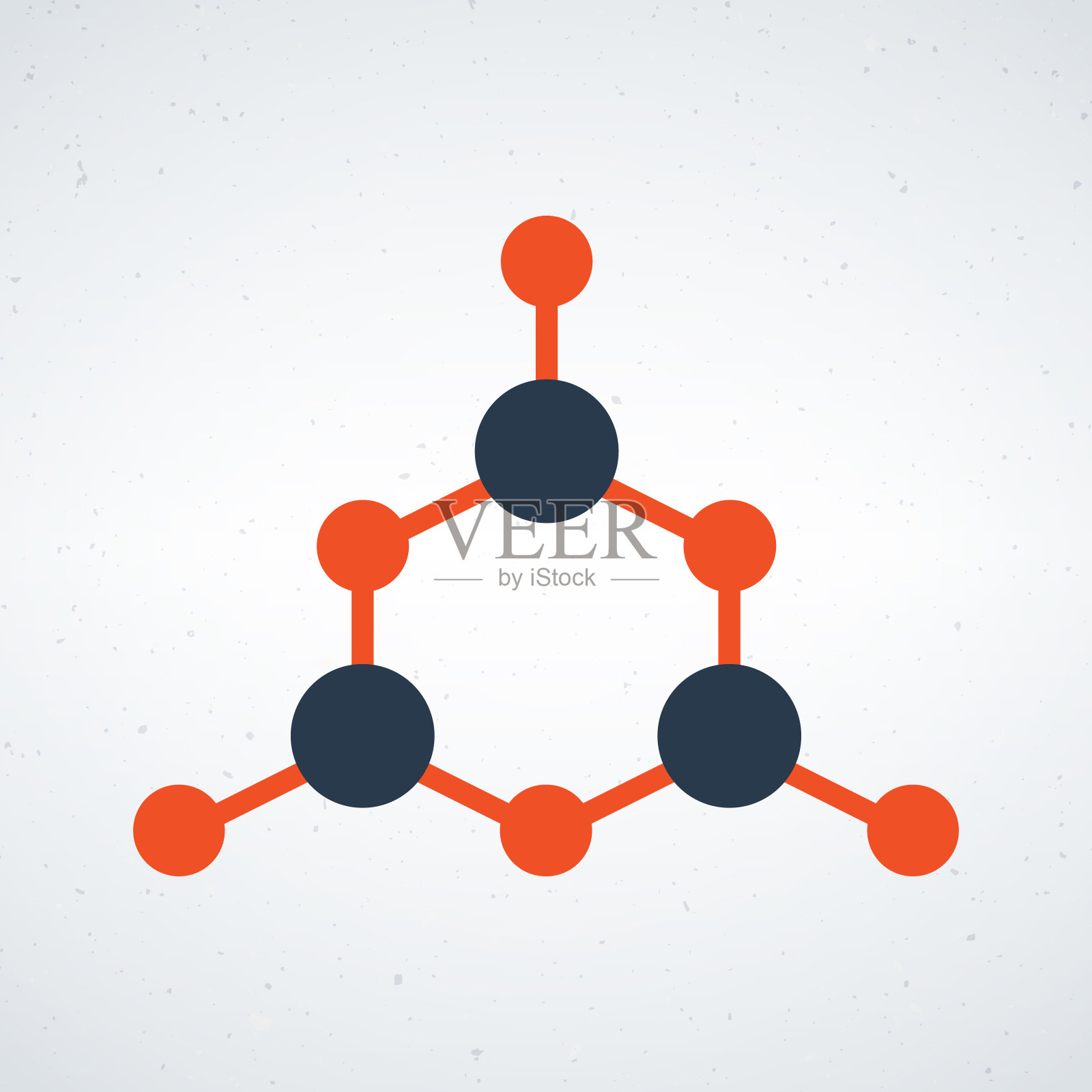枢纽网络连接，团队结构，社会网络，分子结构，组织层级。股票矢量插图隔离在白色背景上。插画图片素材