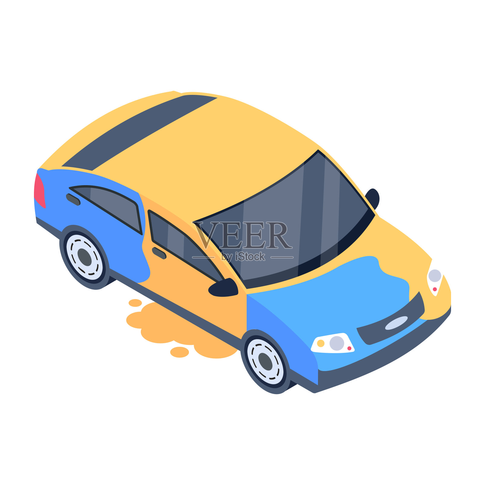 下载等距图标描绘汽车绘画插画图片素材
