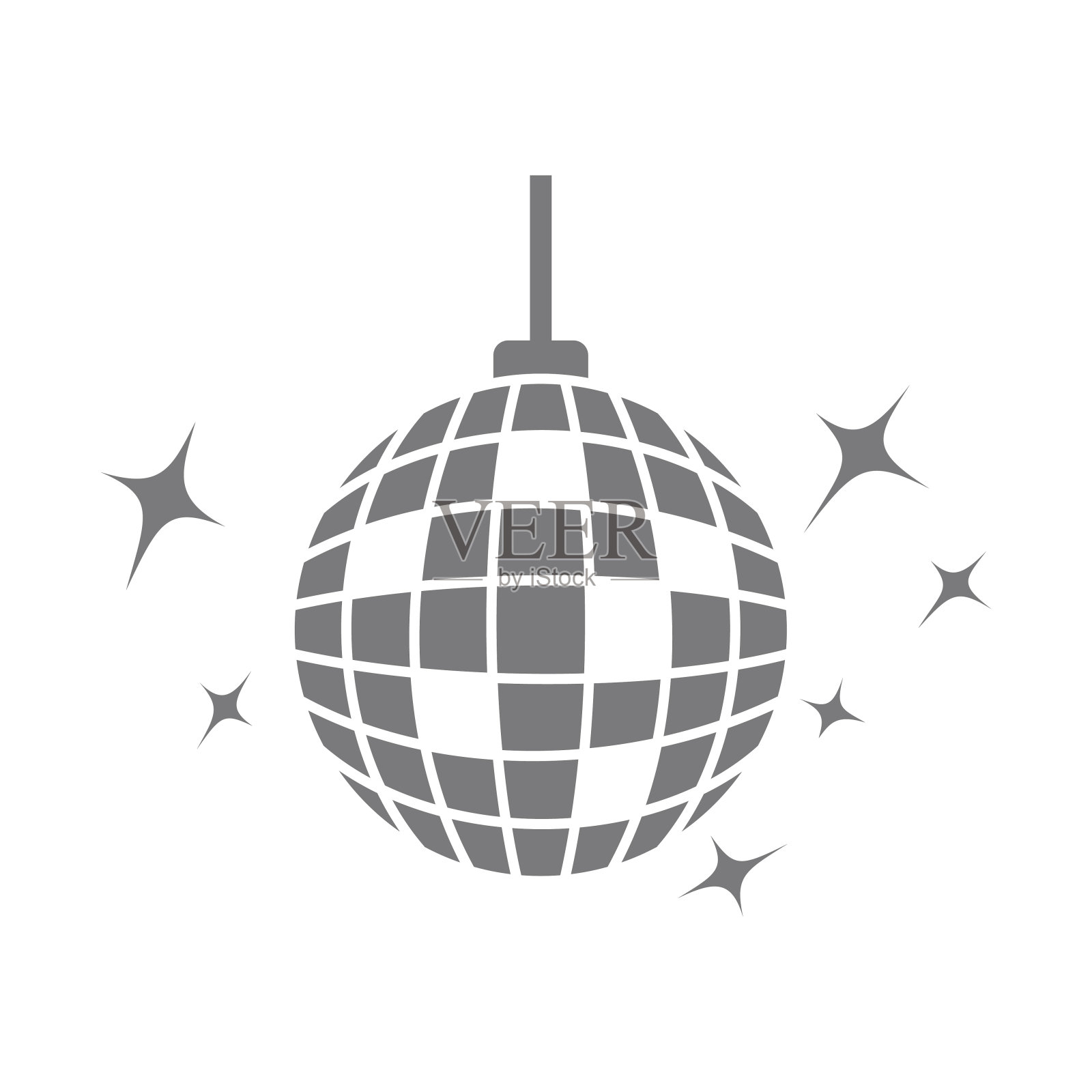 迪斯科灯剪影设计。插画图片素材