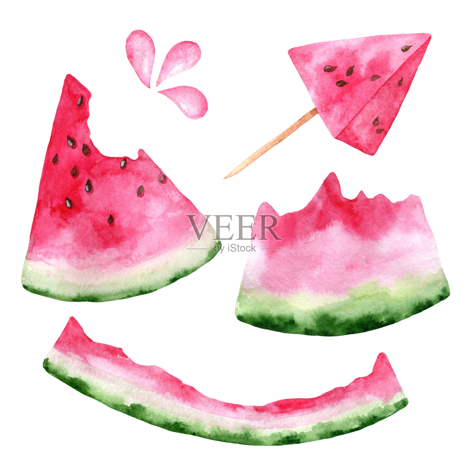 西瓜插画图片素材