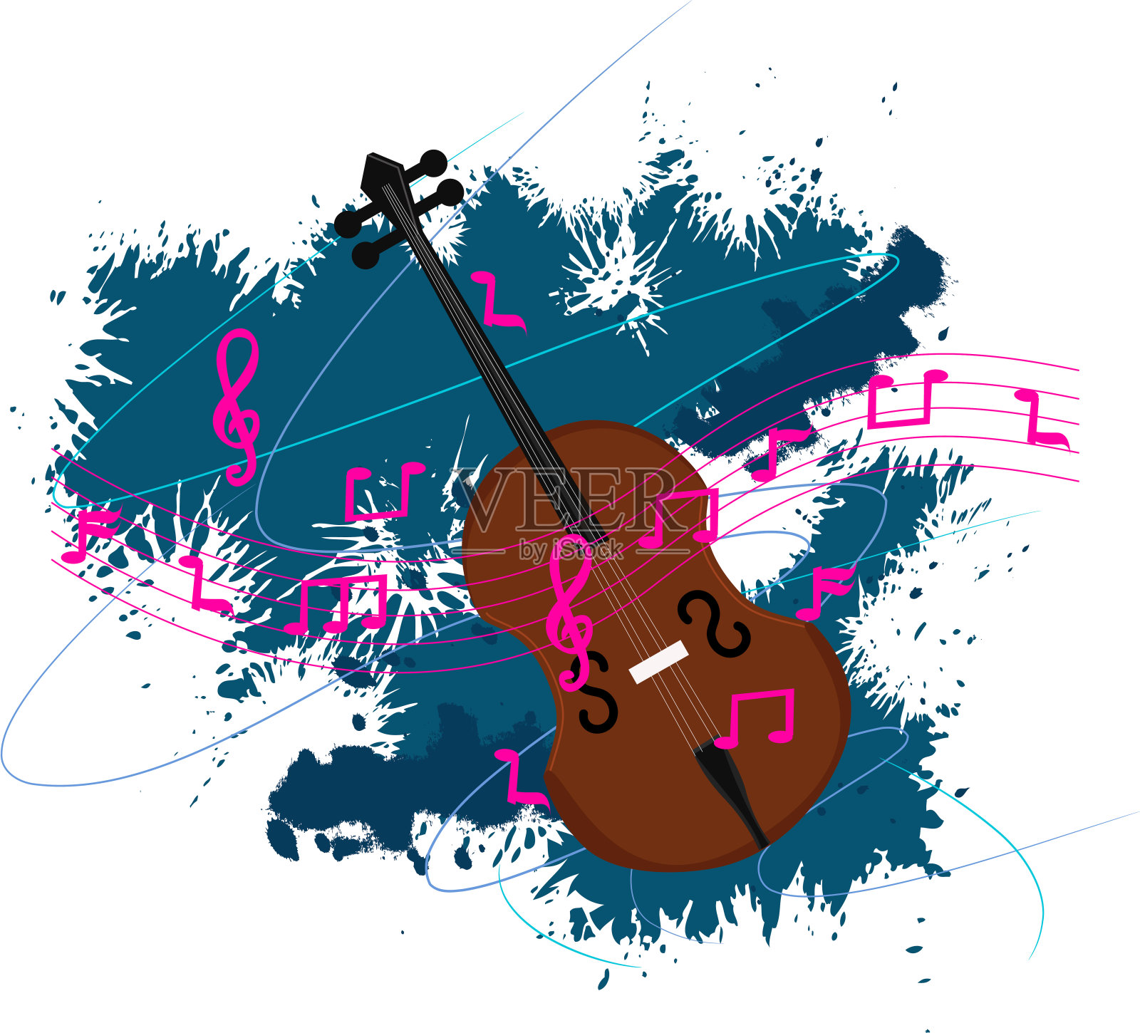 垃圾摇滚大提琴插画图片素材
