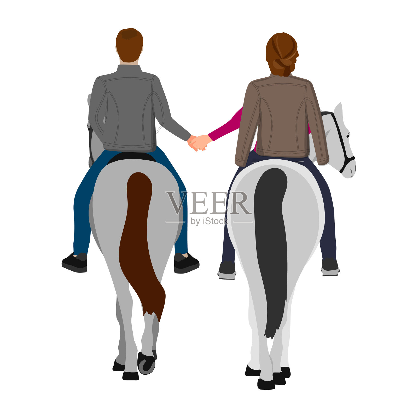 骑马矢量插画图片素材