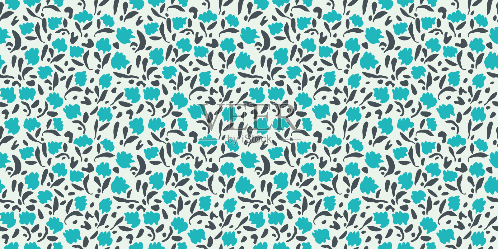 植物插图背景。无缝pattern.Vector。插画图片素材