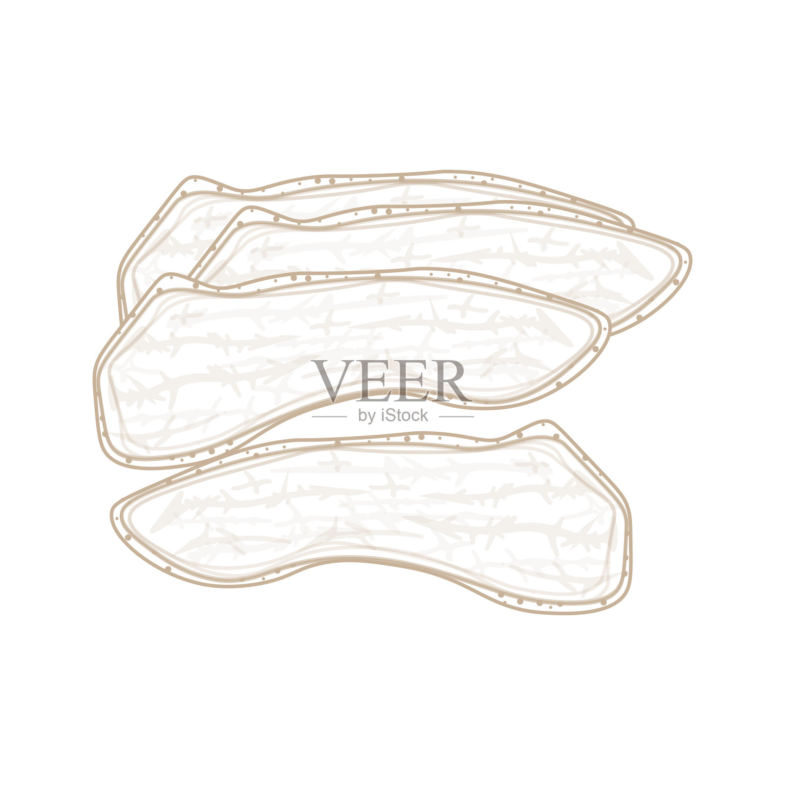 简单的线条艺术熏牛肉插画图片素材