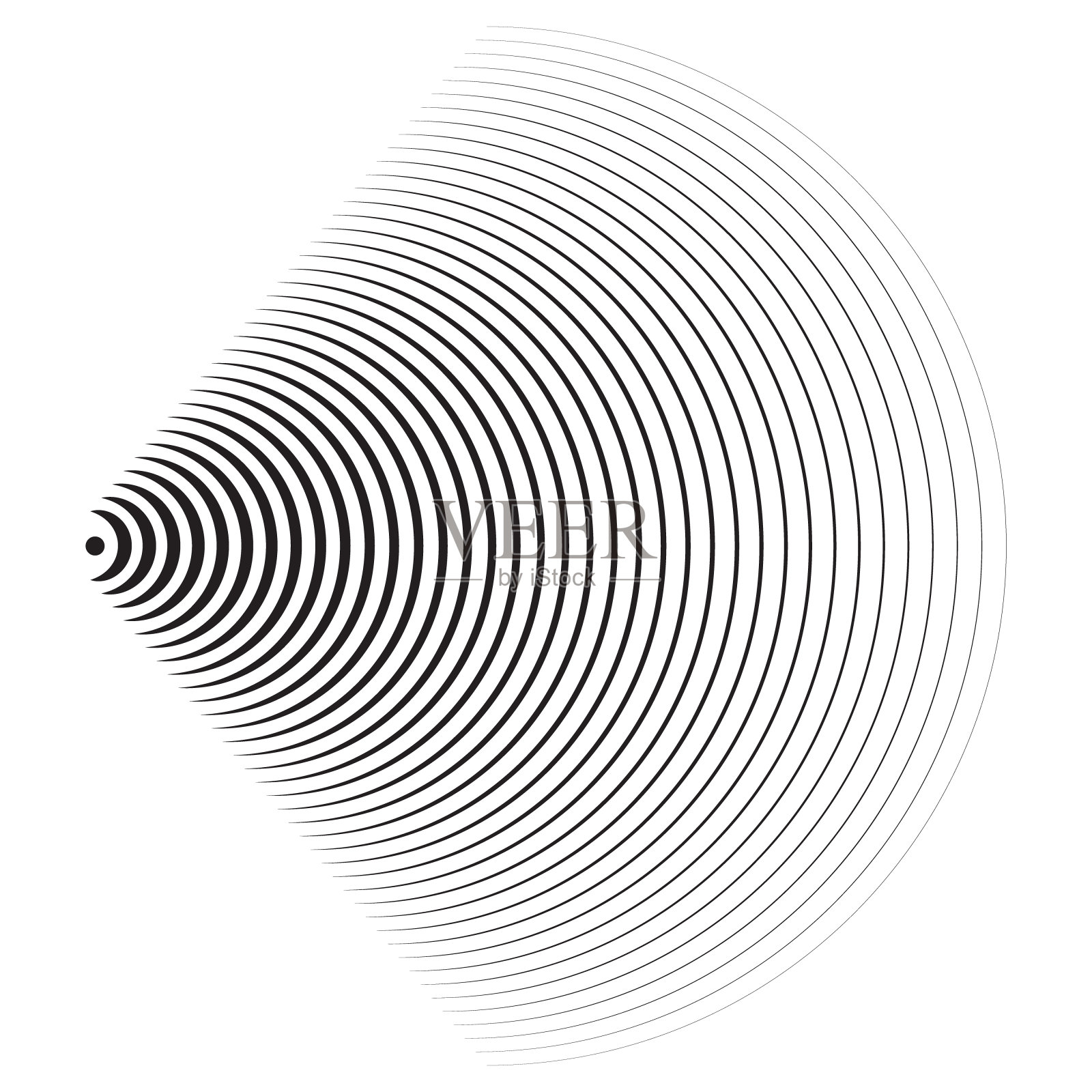 扫描雷达传感器声信号技术数字标牌。声纳声波透明背景插画图片素材