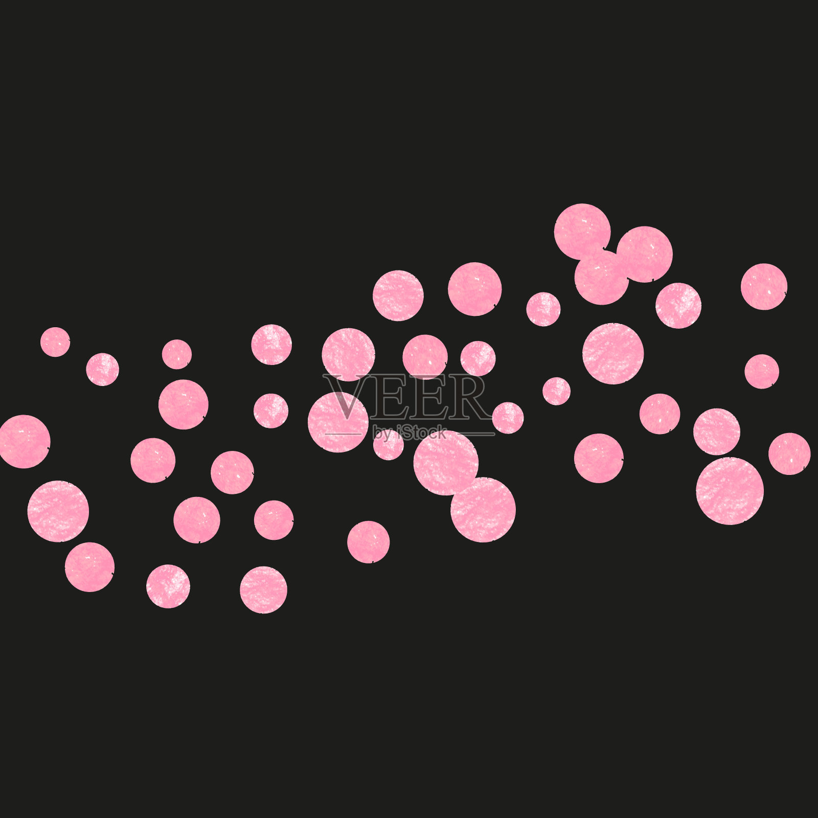 金色别致的纸屑。玫瑰结婚粒子。插画图片素材